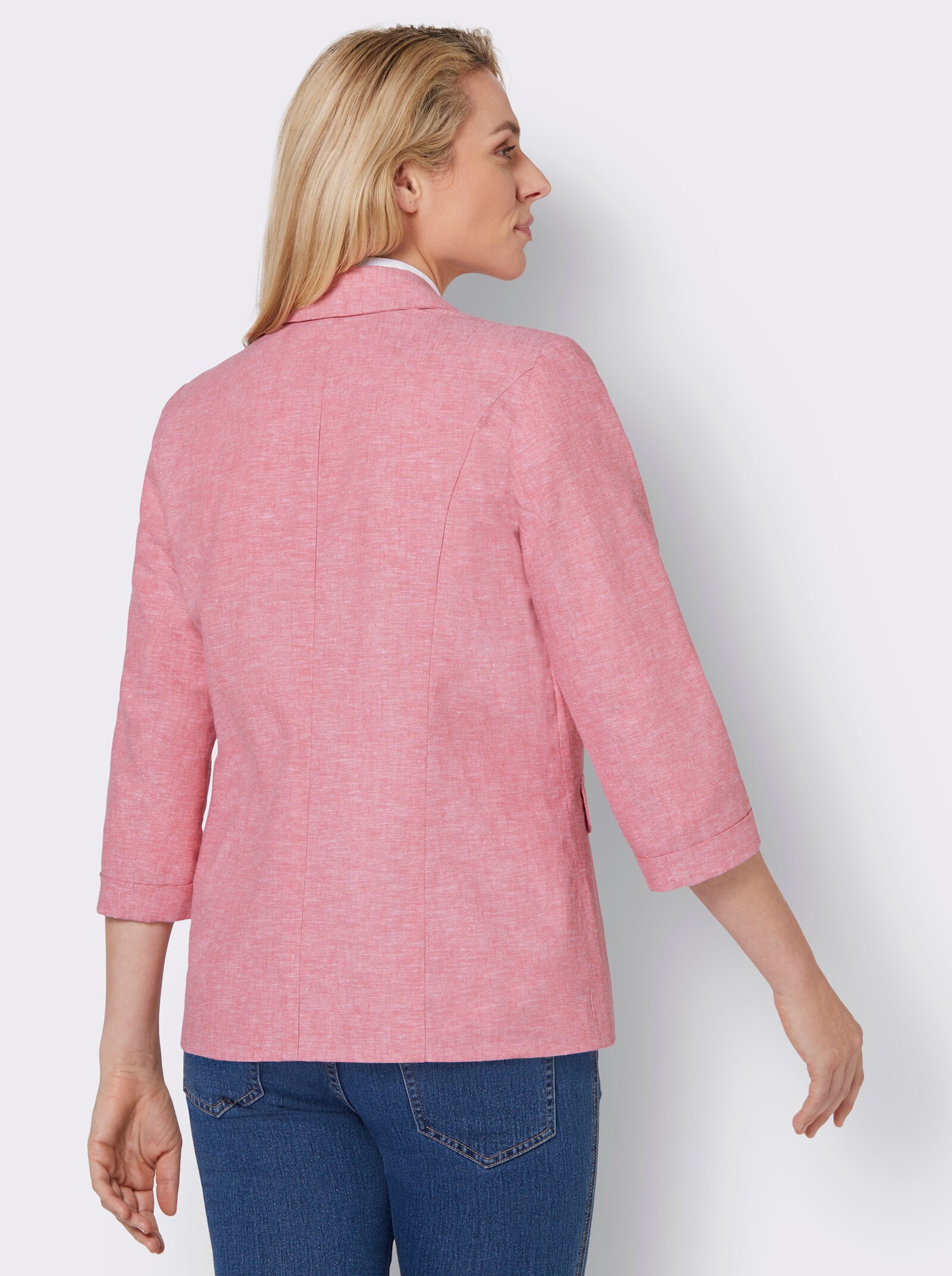 Blazer in melierter Leinen-Viskose-Qualität - flamingo-meliert
