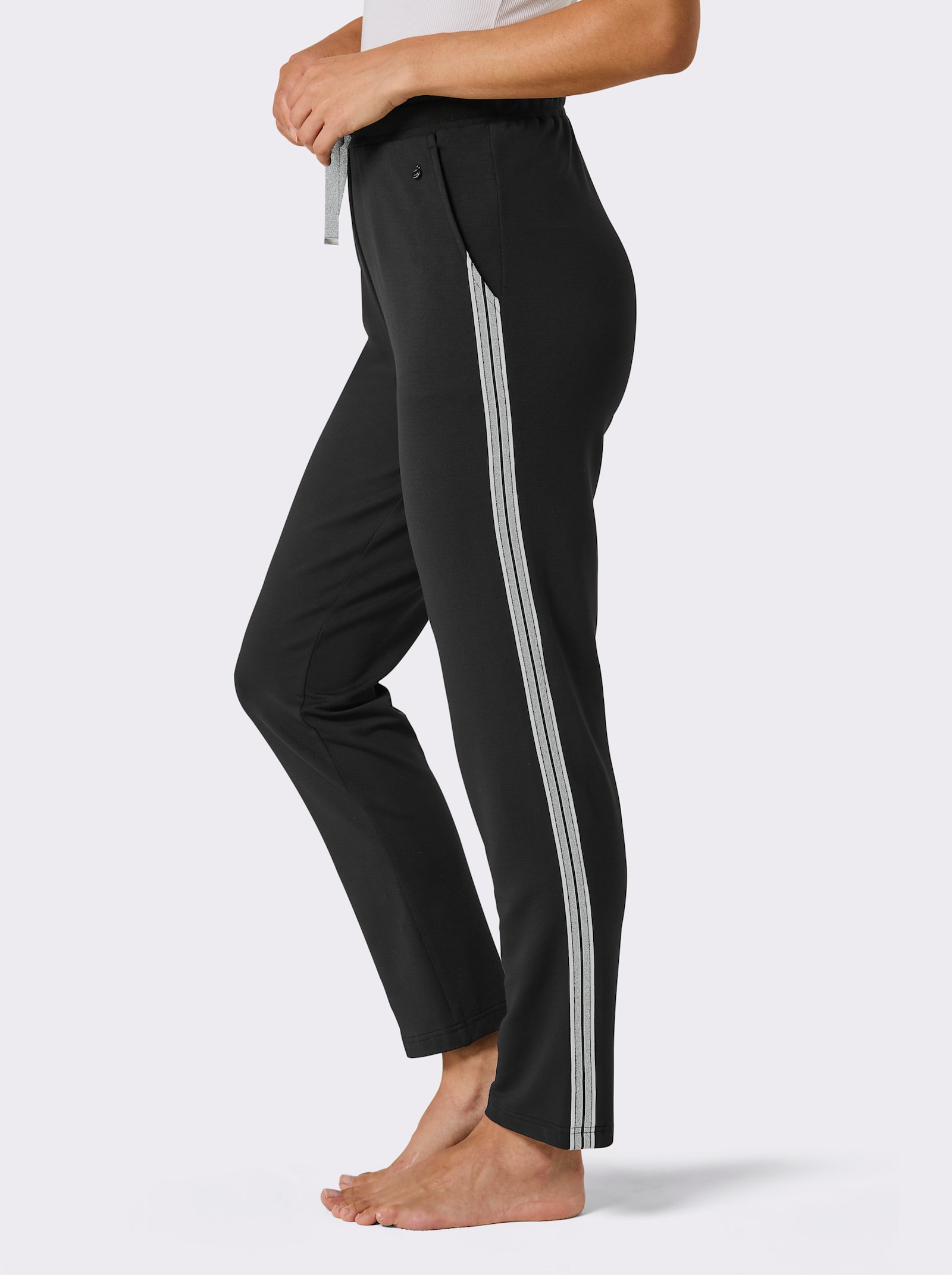 CREATION L PREMIUM Pantalon en modal et viscose - noir