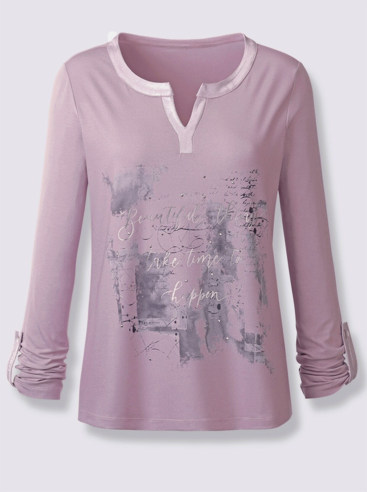 Langarmshirt - mauve-bedruckt