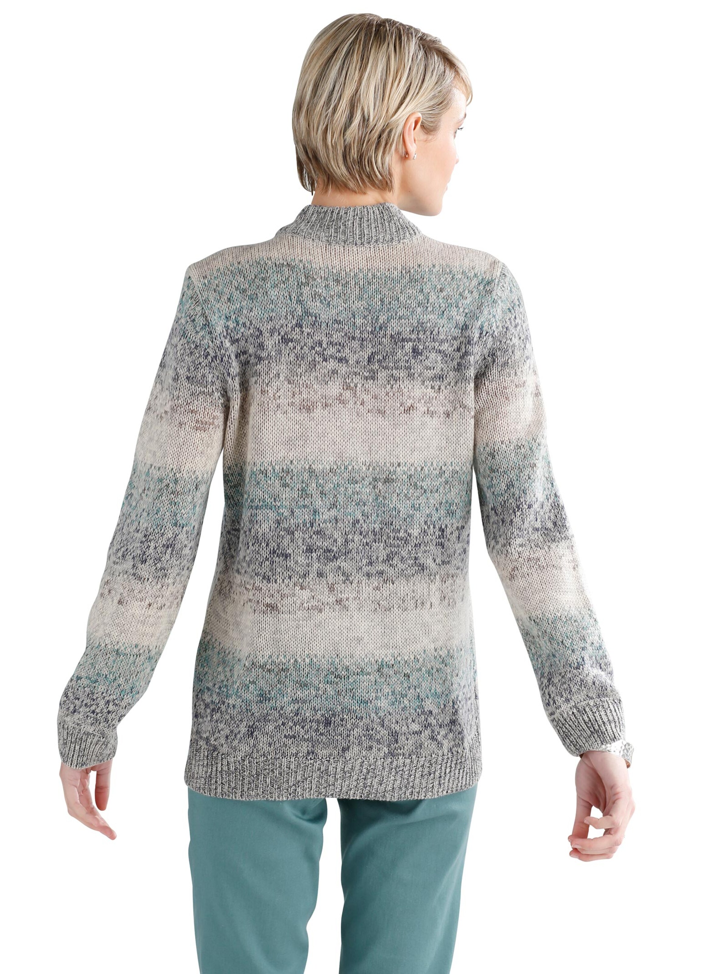 Pullover - wintertürkis-geringelt