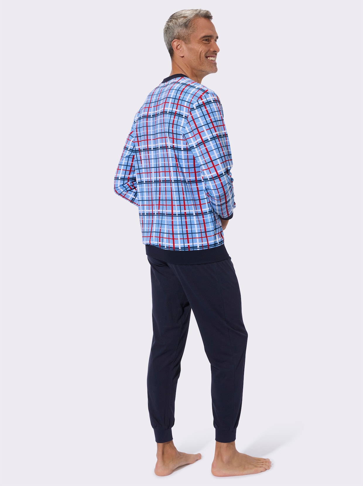 Pyjama met ruitpatroon - hemelsblauw geruit