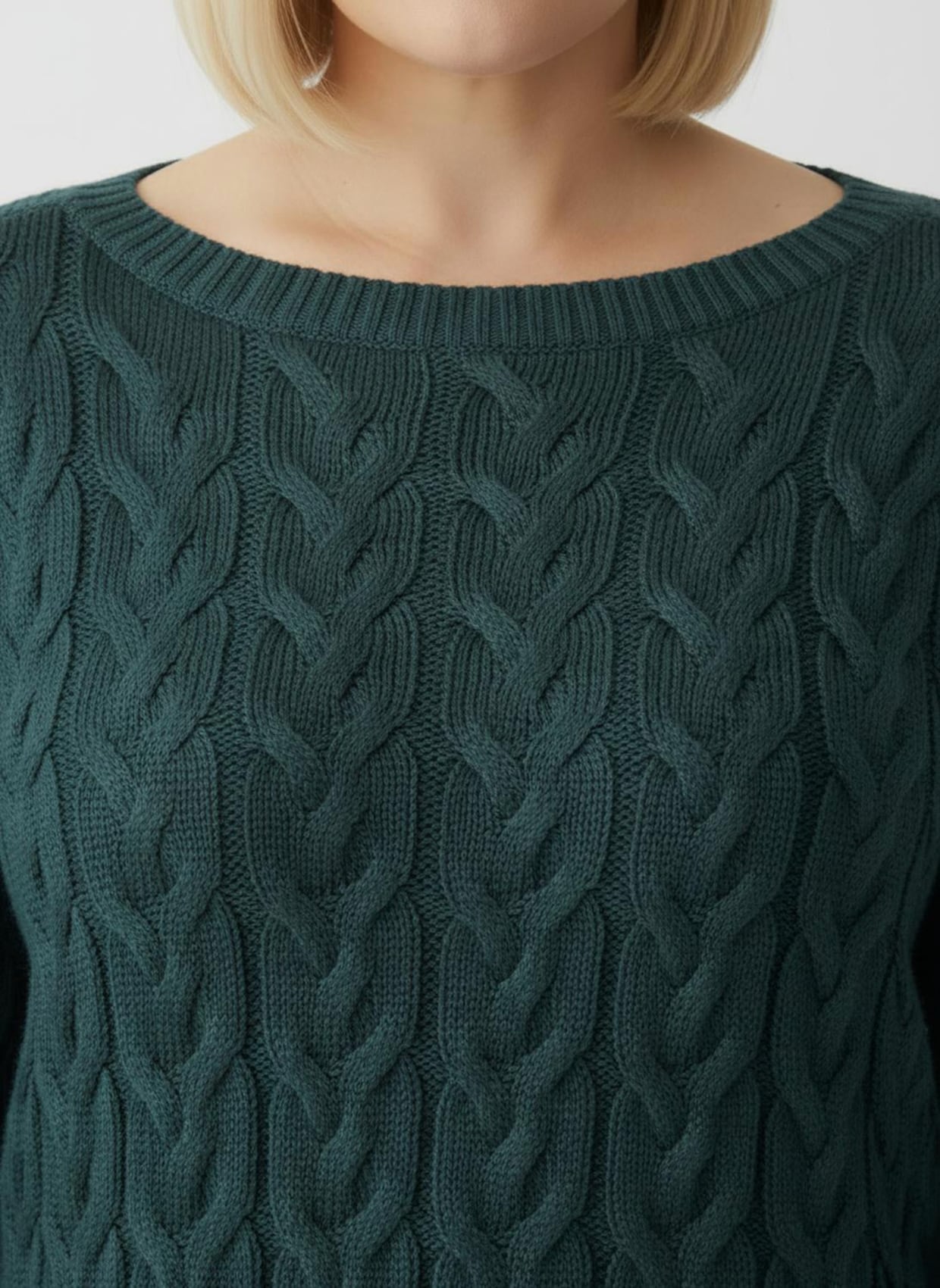 Pullover mit U-Boot-Ausschnitt - petrol