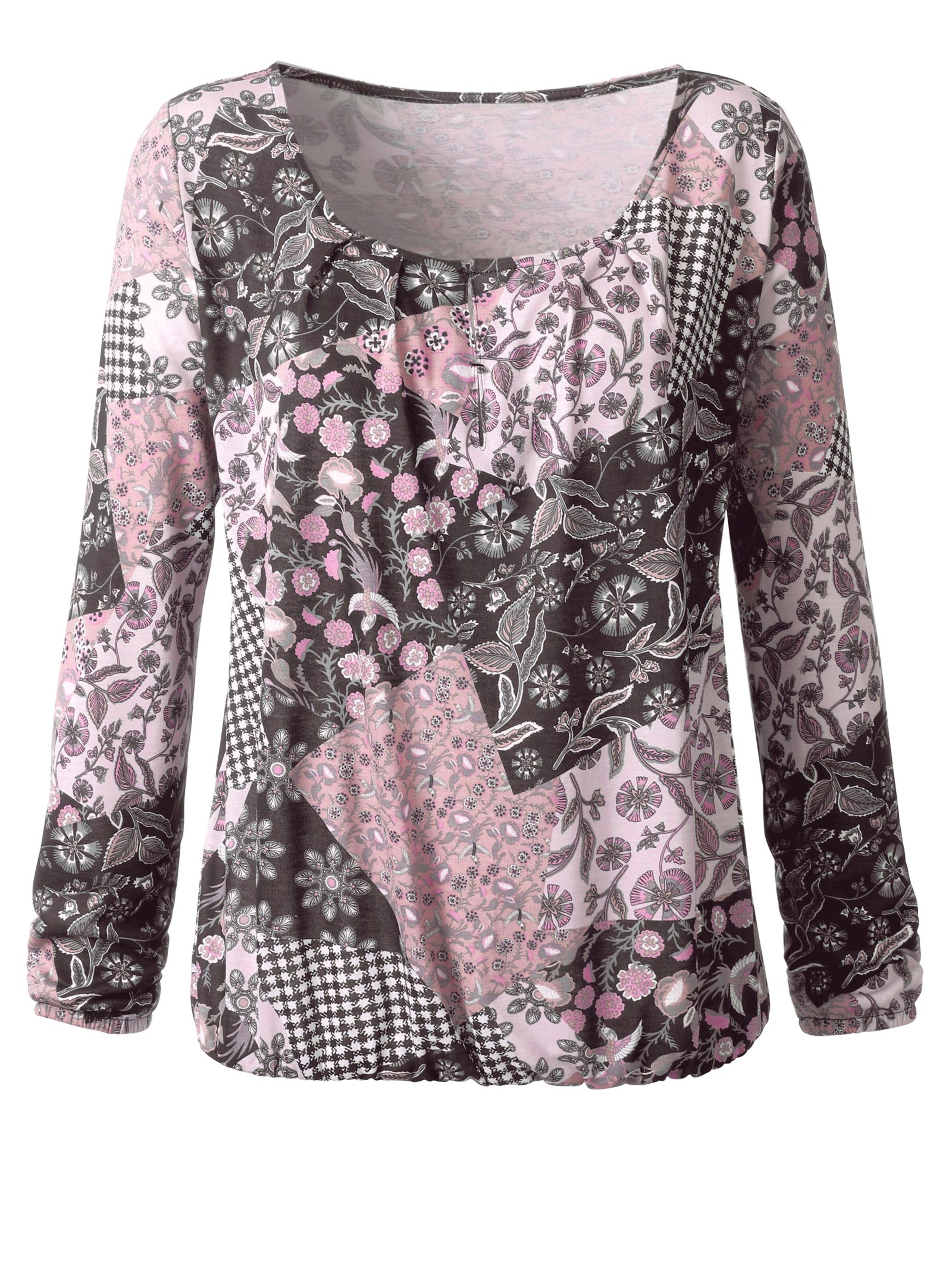 Shirt - rosé-schwarz-bedruckt