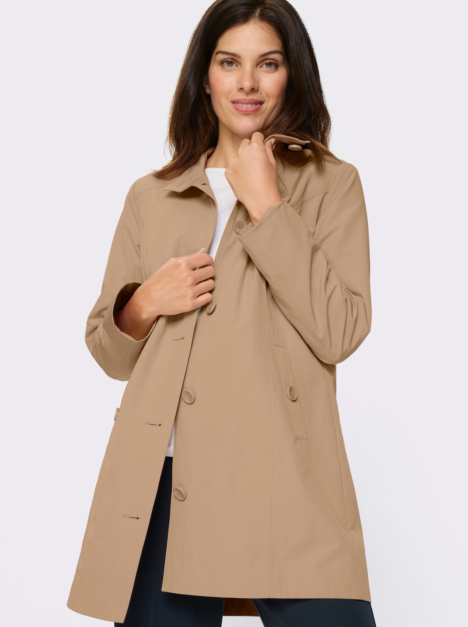 Longjacke mit Gehschlitz hinten - camel