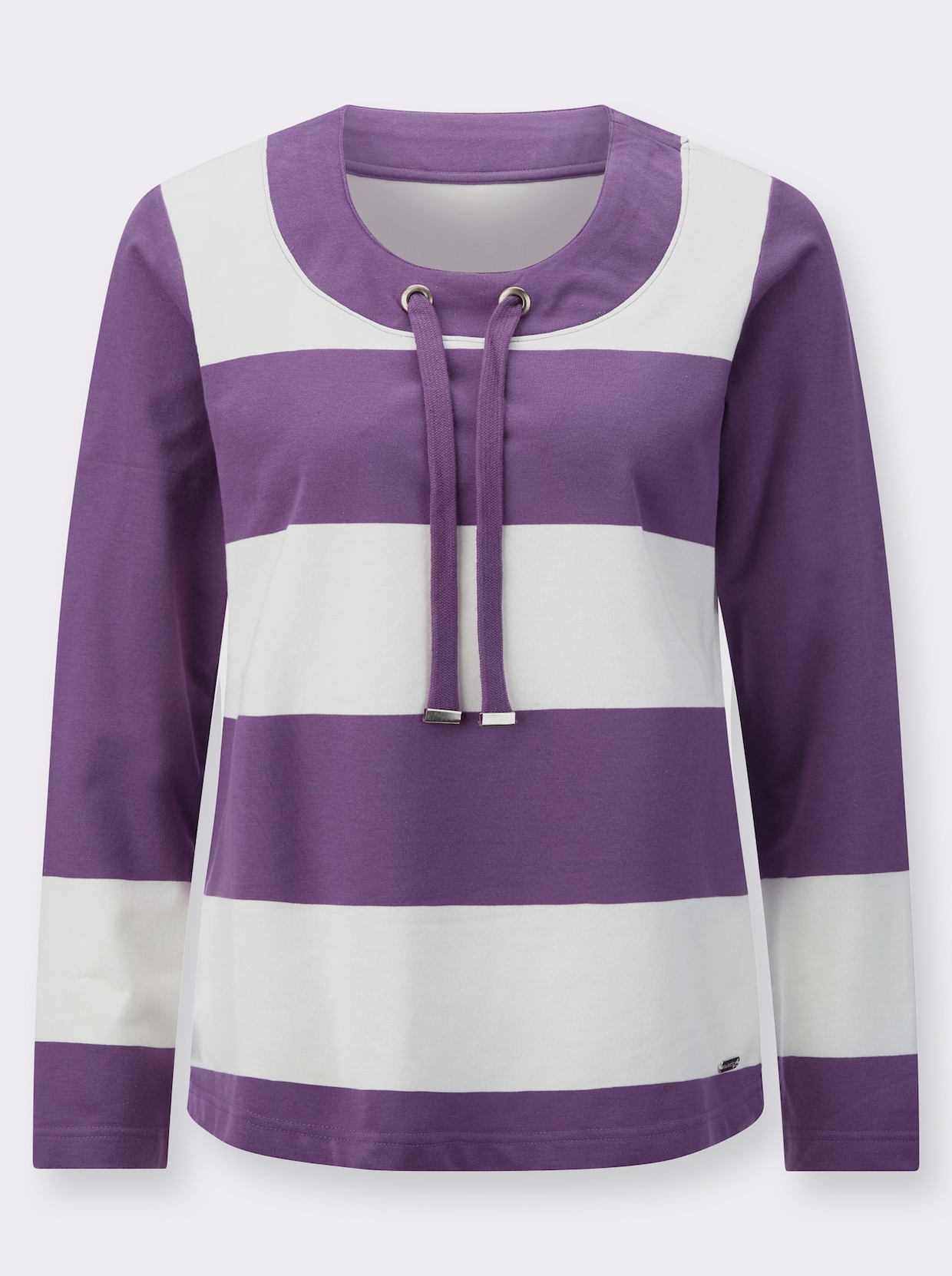 Sweatshirt - lila-ecru-geringelt