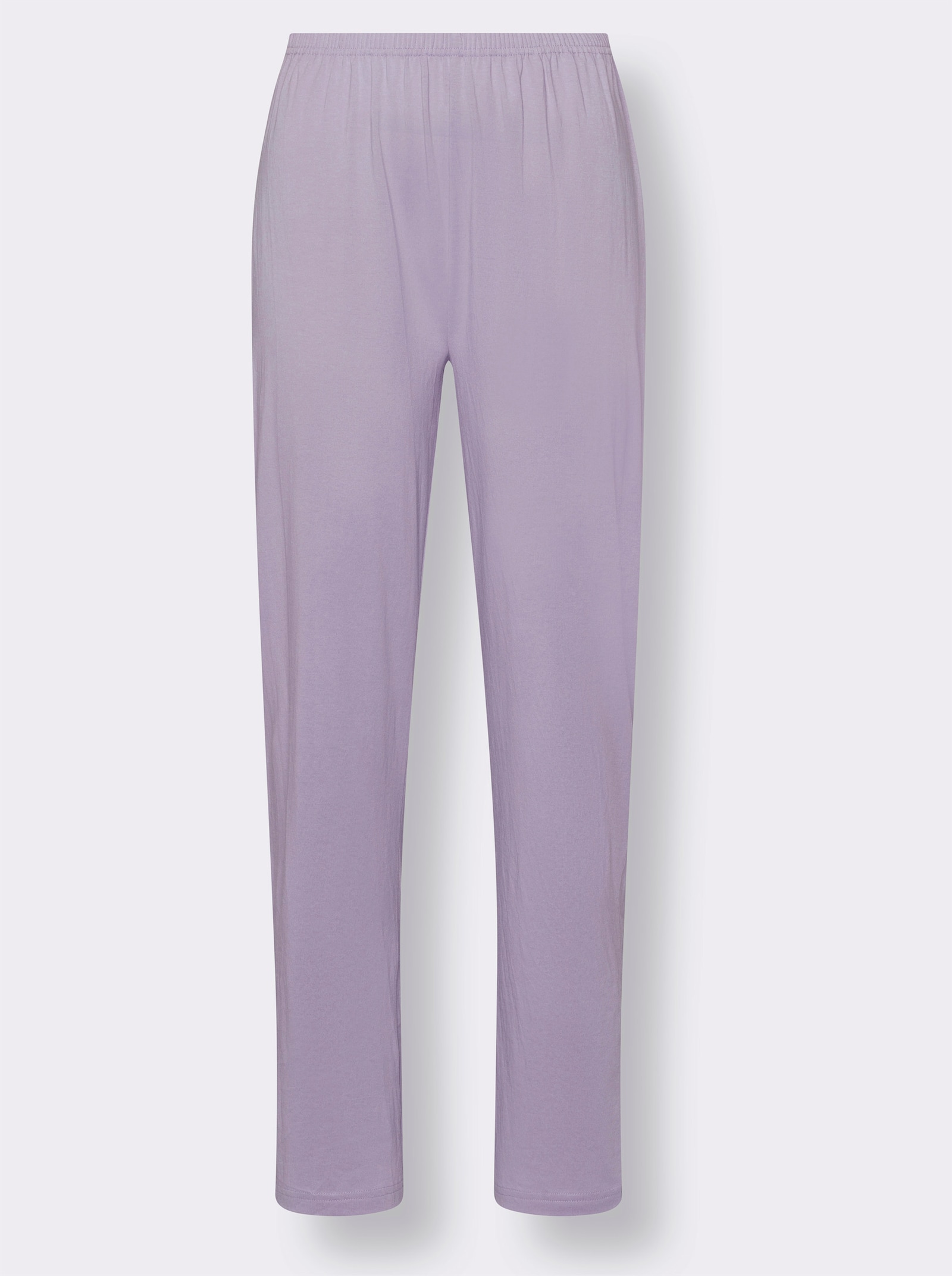 Pyjama met druppelvormige hals - ecru/lila bedrukt