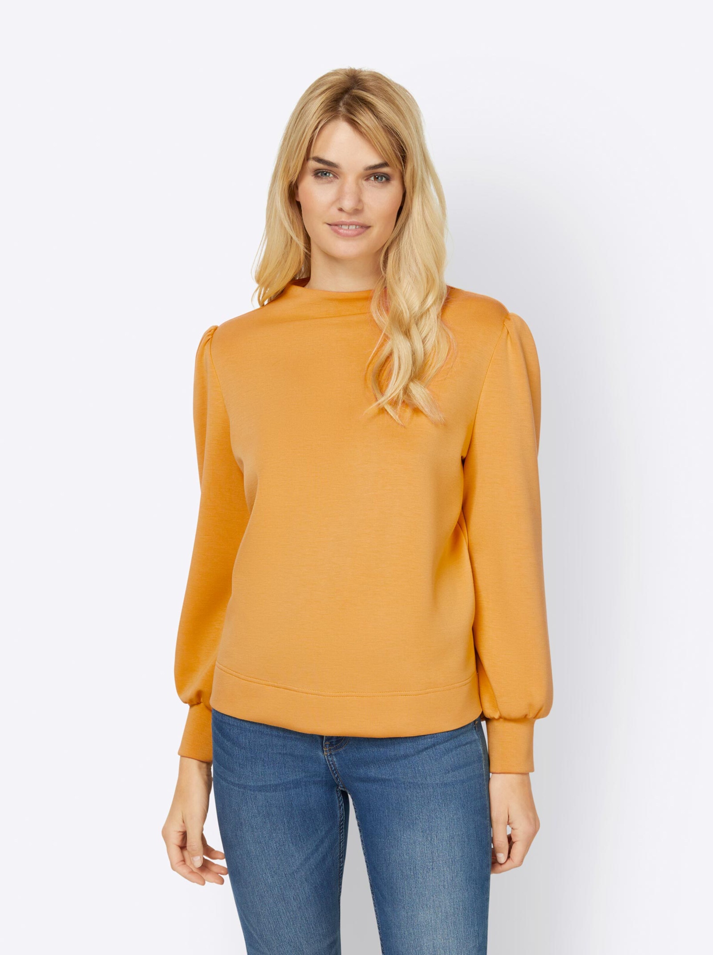Damenmode Shirts Linea Tesini Sweatshirt in ocker Damenmode Shirts Linea Tesini Sweatshirt in ocker