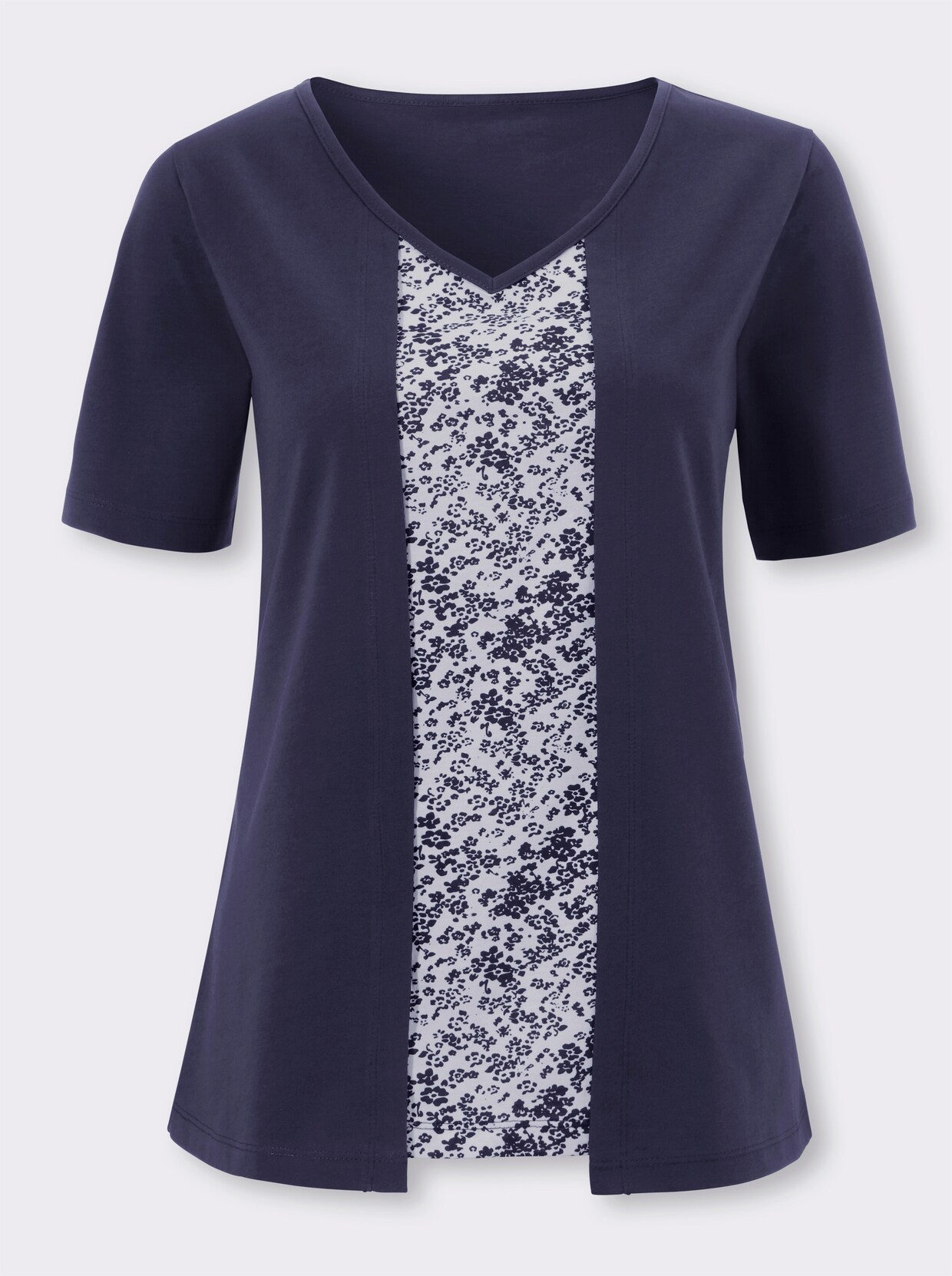 2-in-1-shirt - nachtblauw