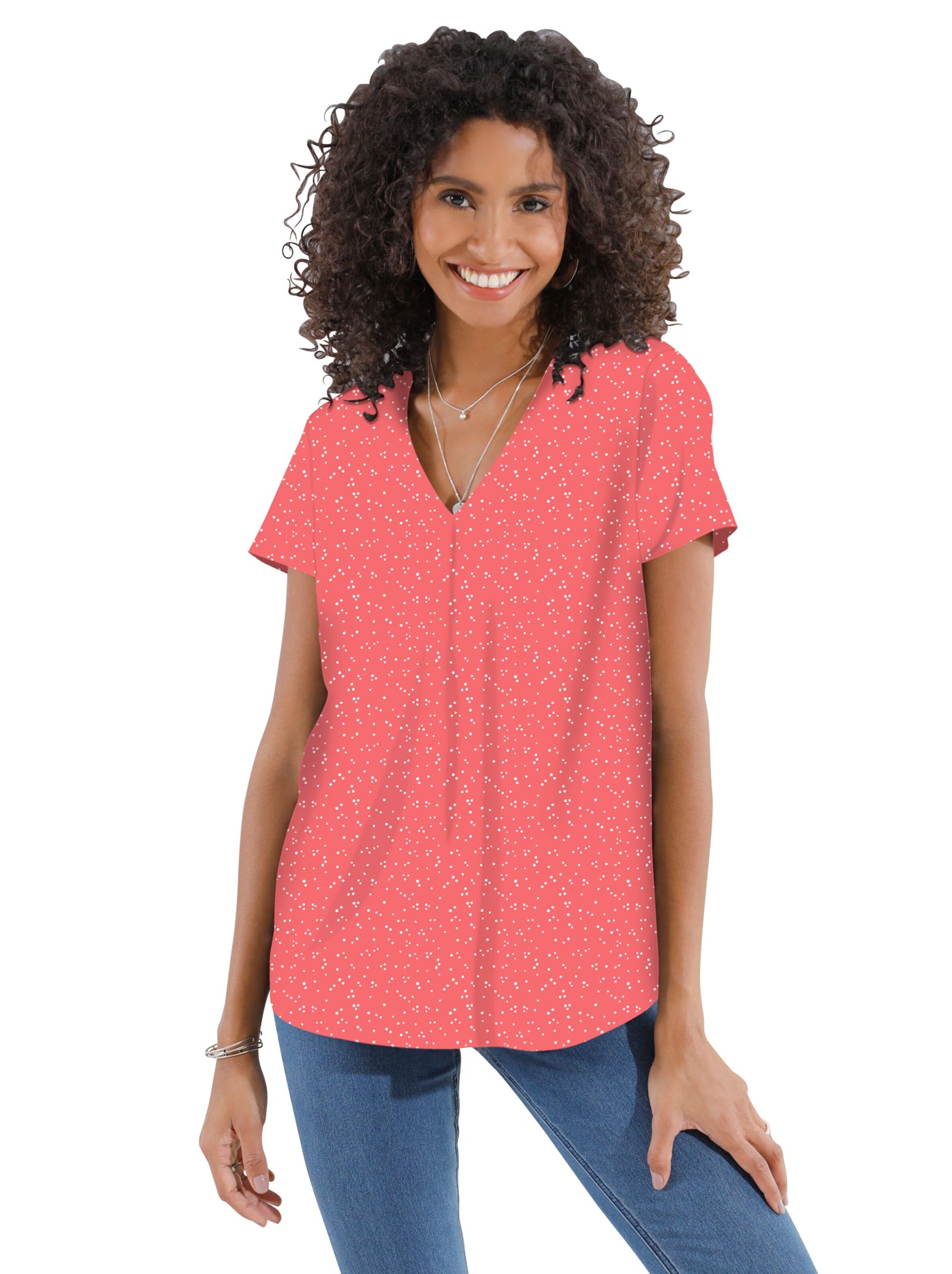 Bluse - koralle-getupft