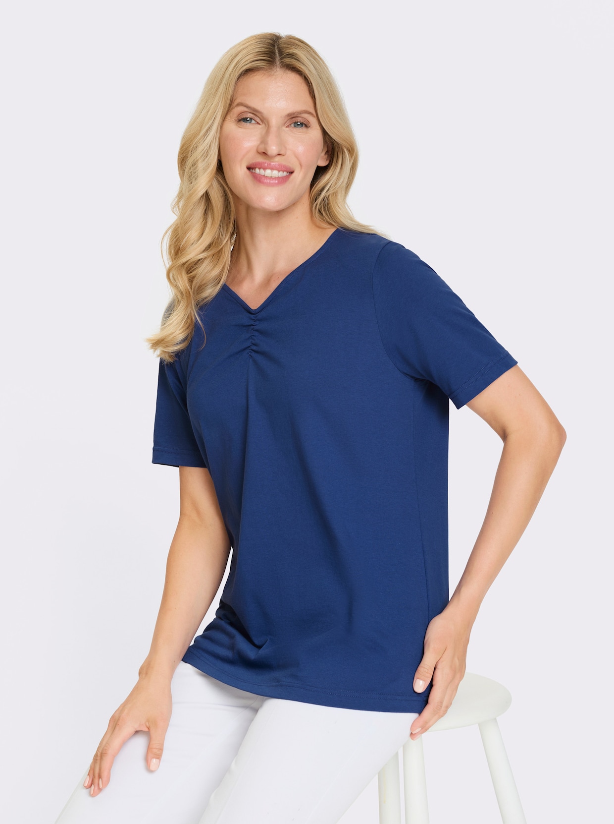 Kurzarmshirt - royalblau