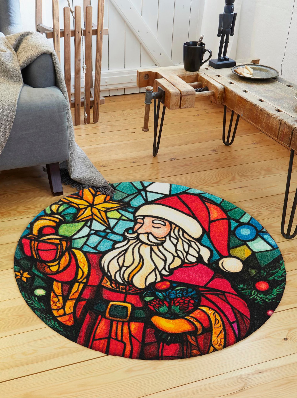 wash+dry by Kleen-Tex Fußmatte - rot-grün-gemustert