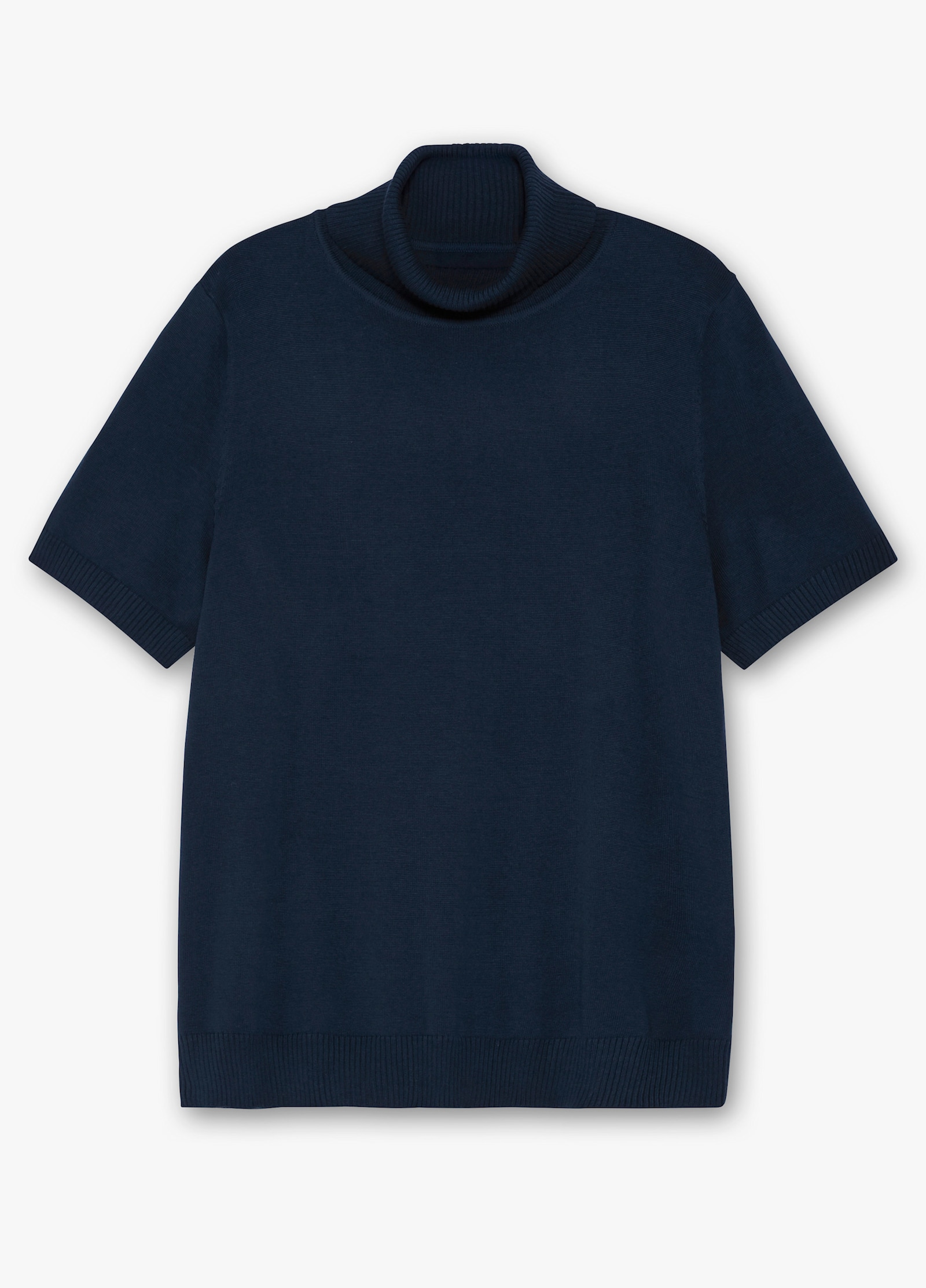 Kurzarmpullover mit Rollkragen - marine