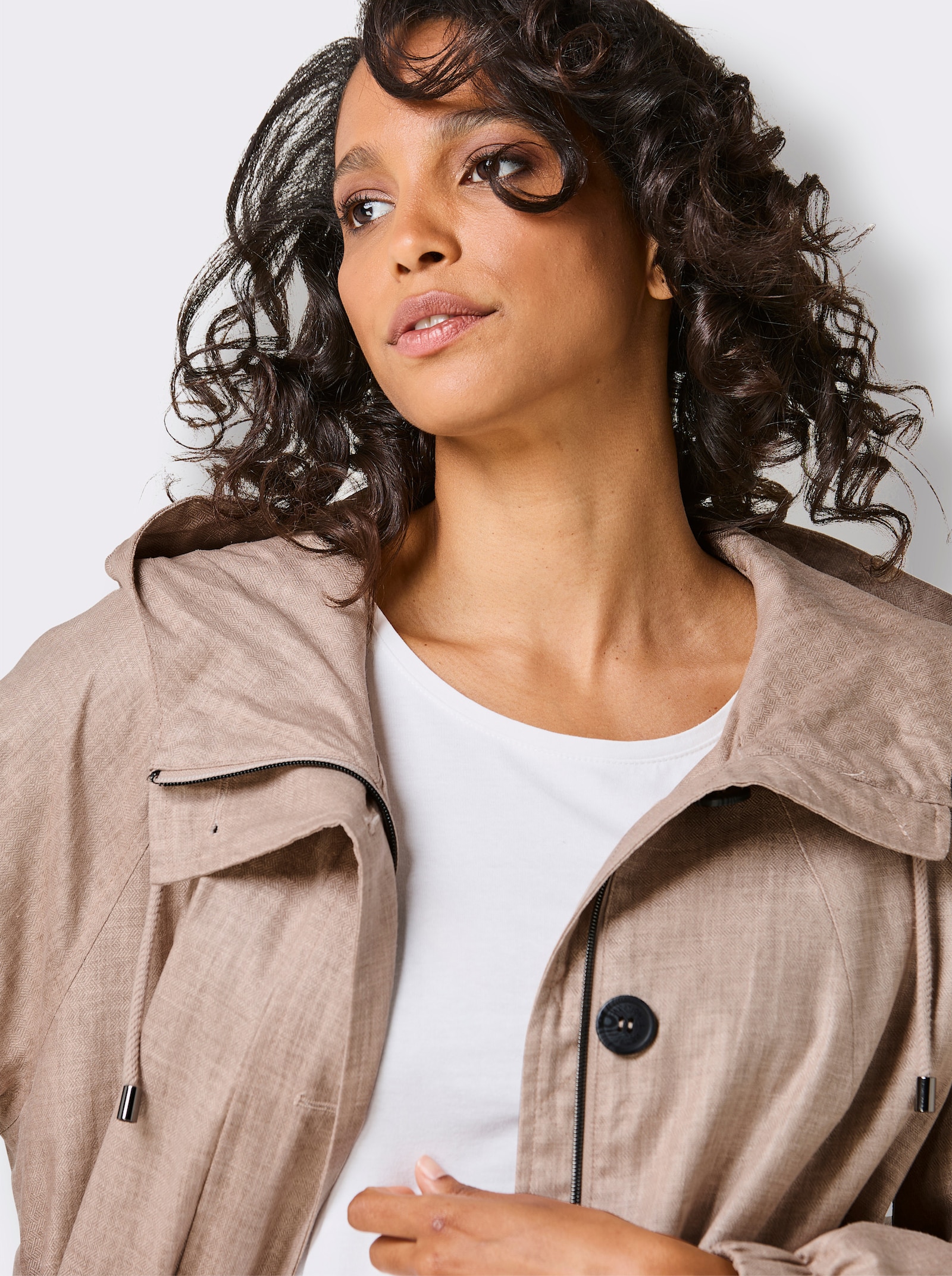 CREATION L PREMIUM Parka mit 30% Leinen - sesam