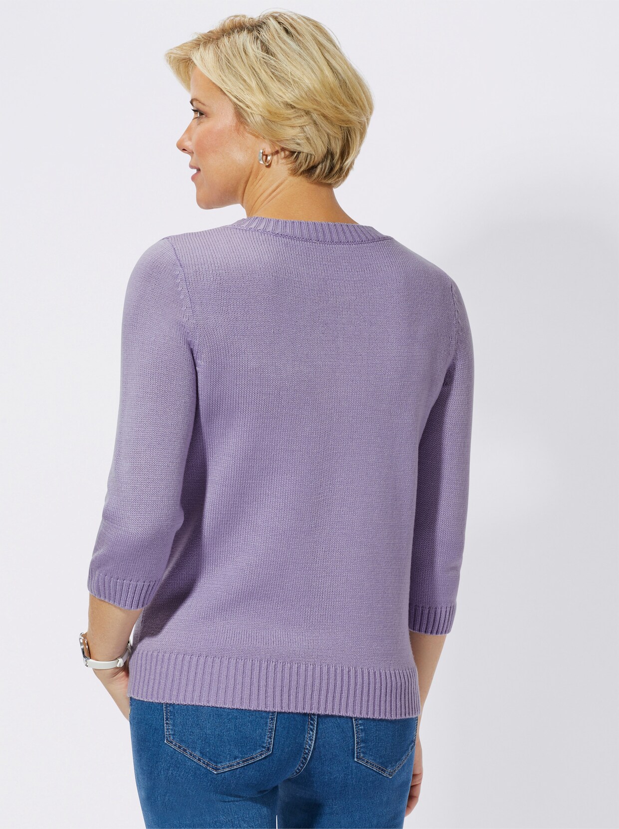 Pullover met 3/4-mouwen - lila