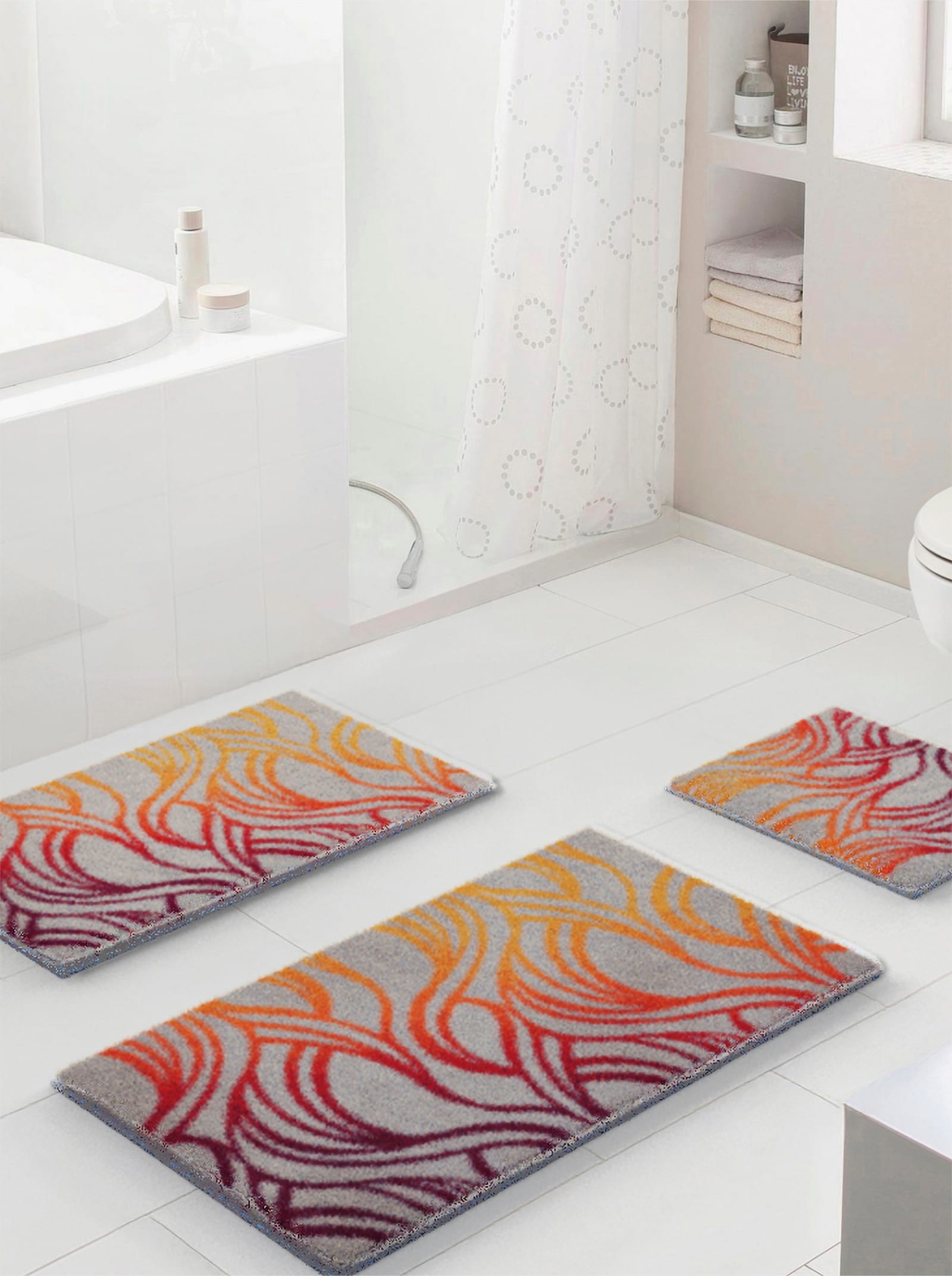 Grund Badematte - orange-grau