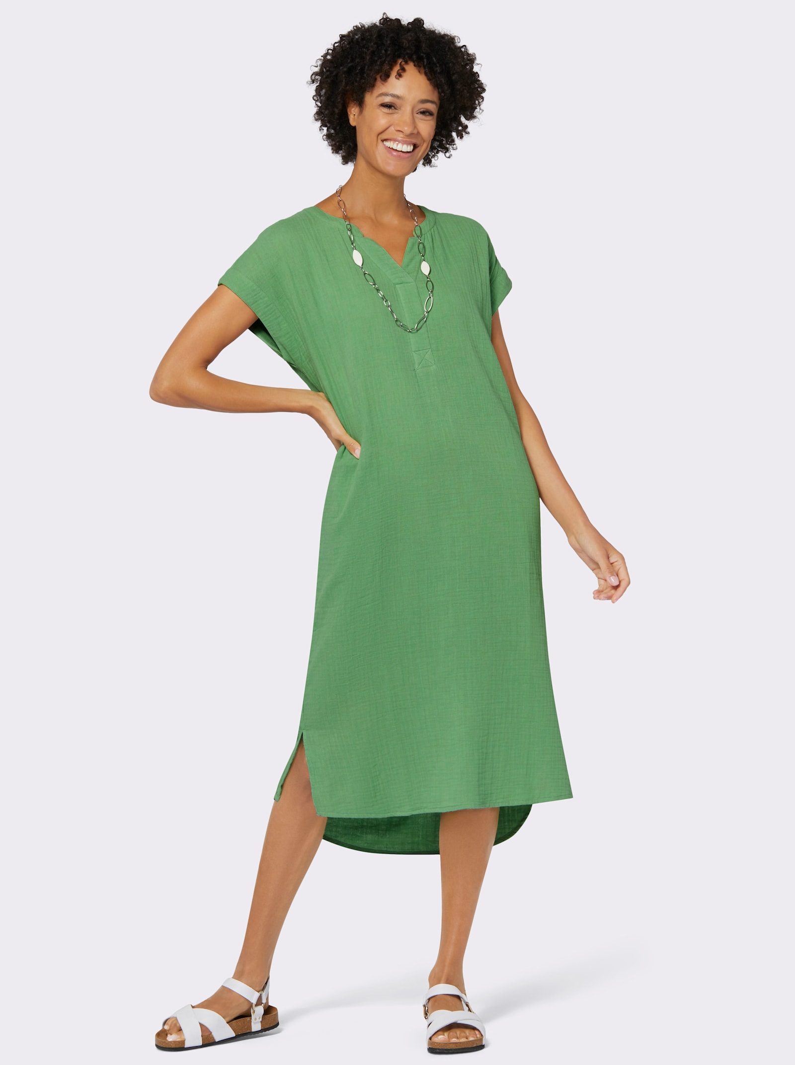 Sommerkleid in Musselin-Qualität - apfel