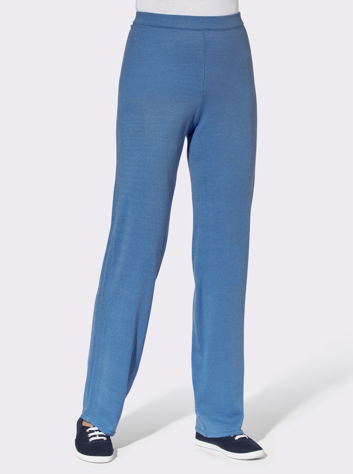 Pletené kalhoty - střední modrá