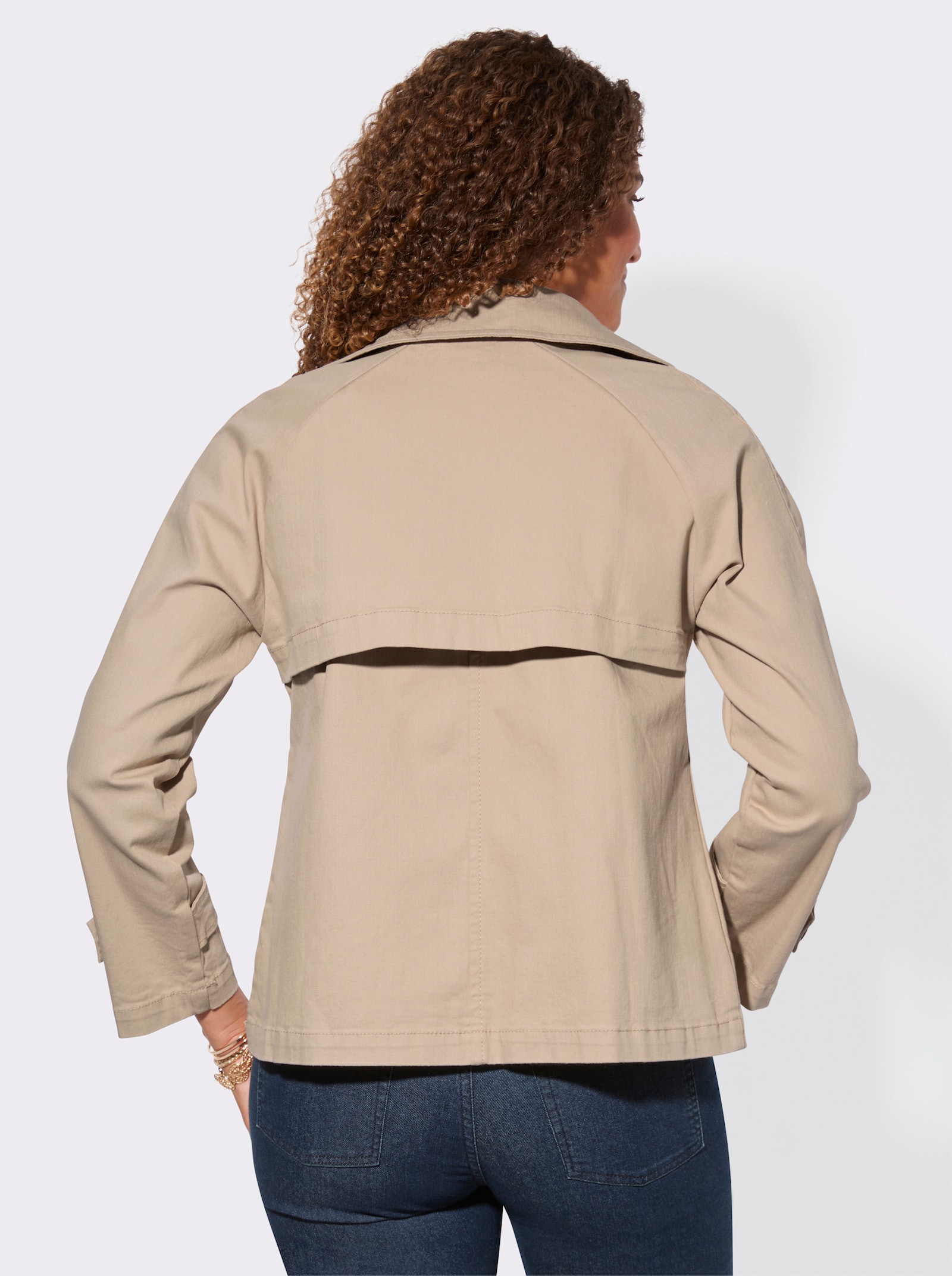 Jacke mit Reverskragen - beige