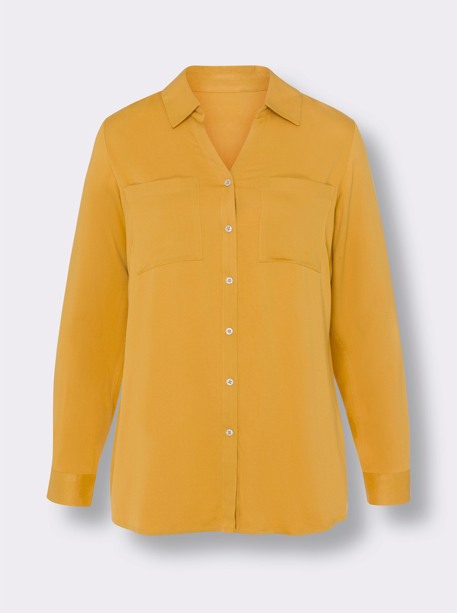 heine Blouse met lange mouwen en borstzakken - oker