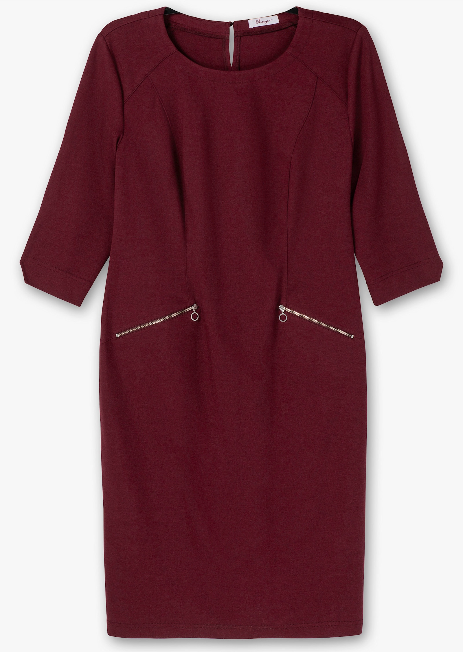 sheego Etuikleid in Milano-Qualität - weinrot