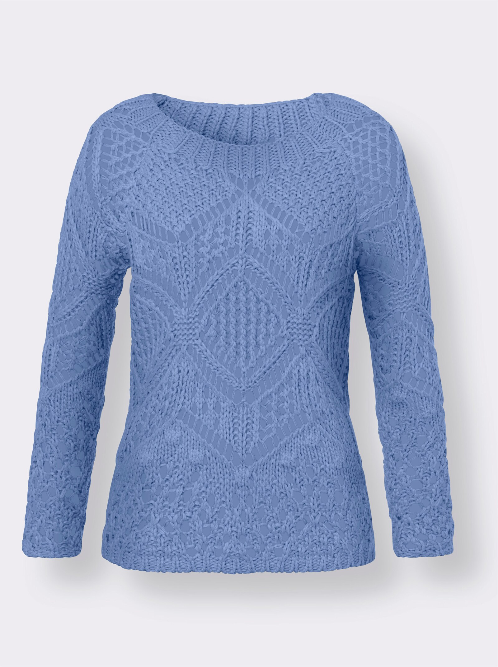 heine Ajourpullover mit Raglan-Ärmeln - eisblau