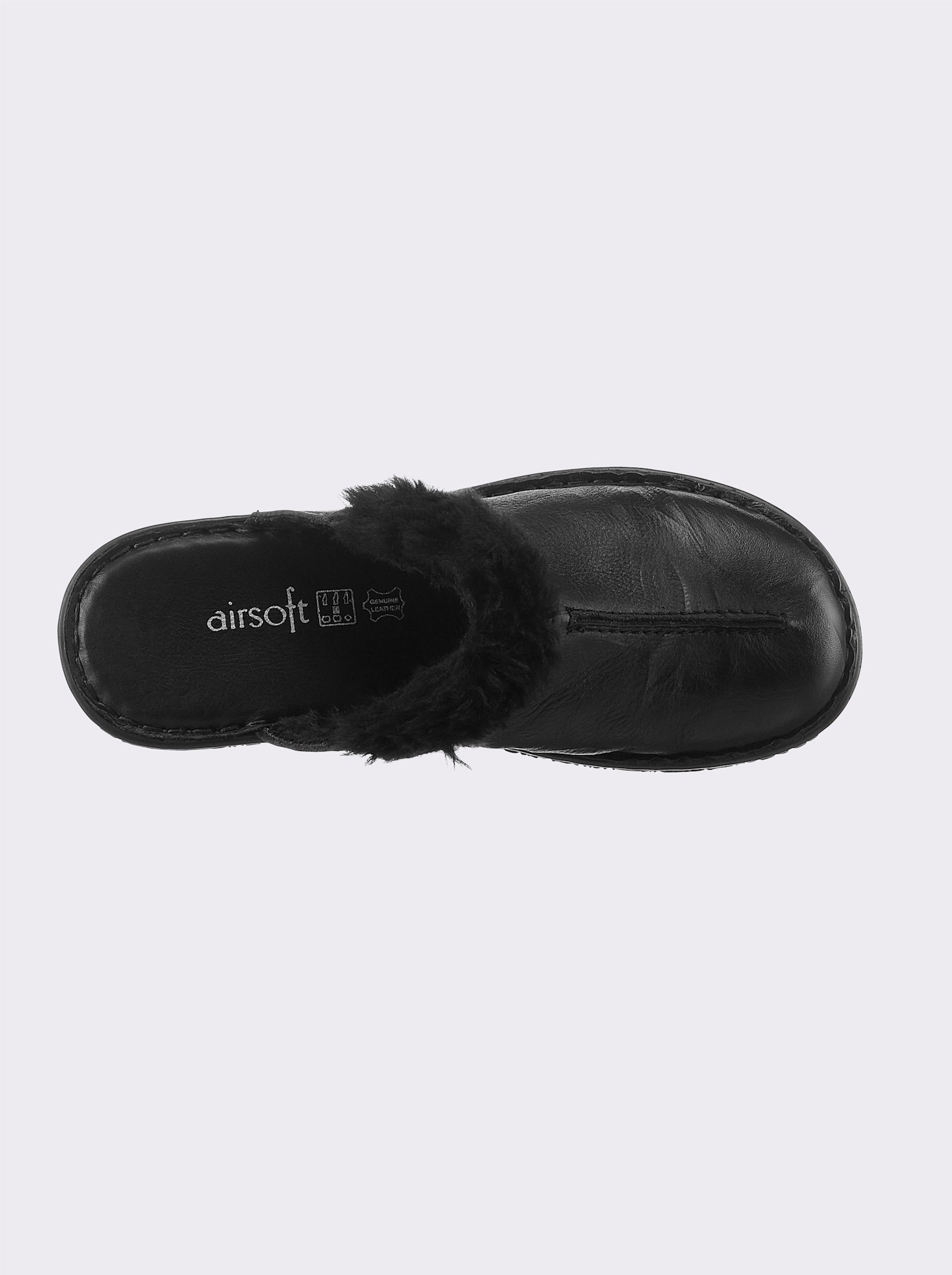 airsoft modern+ Pantoffel mit Warmfutter - schwarz