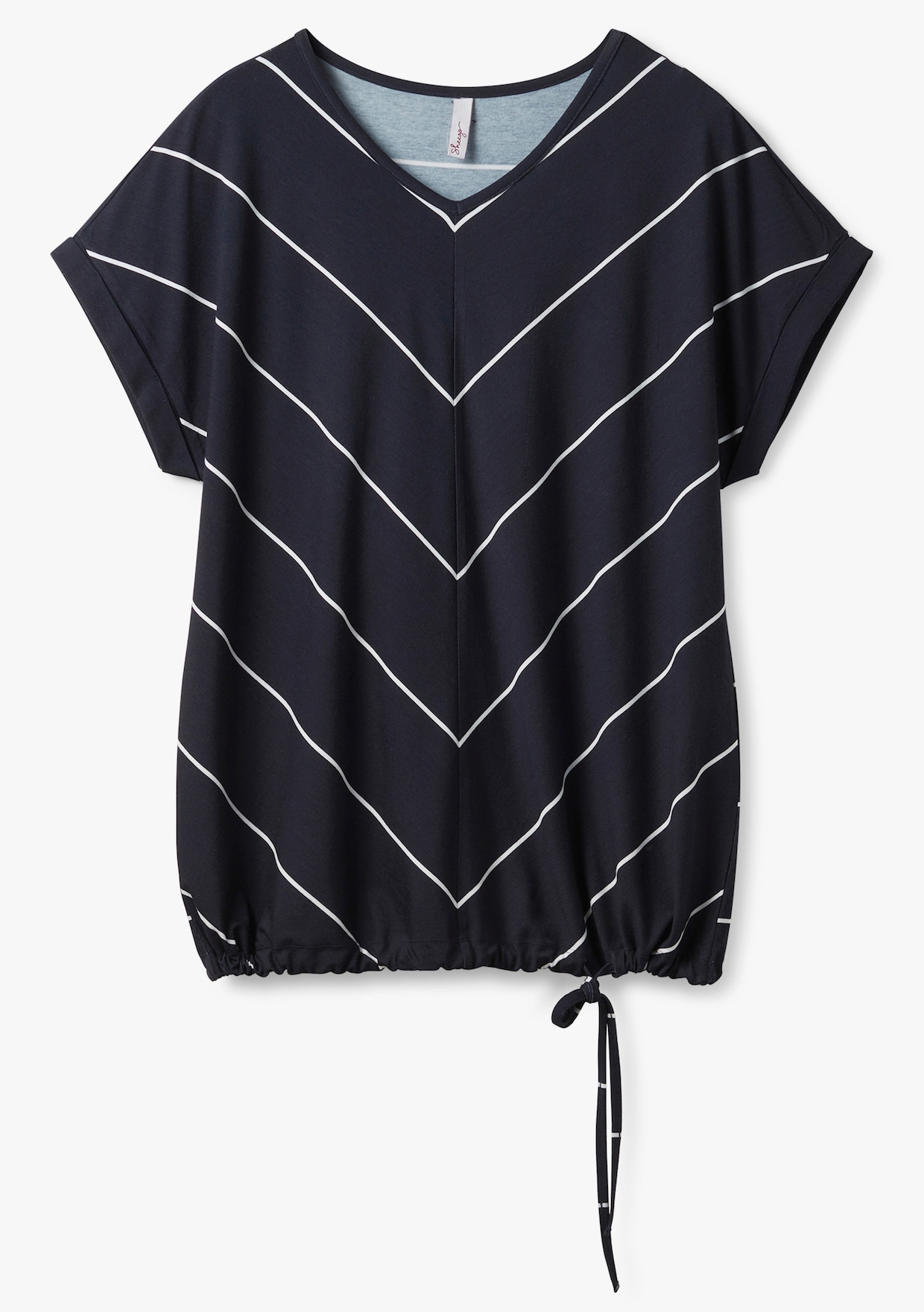 sheego Gestreept shirt - nachtblauw/wit