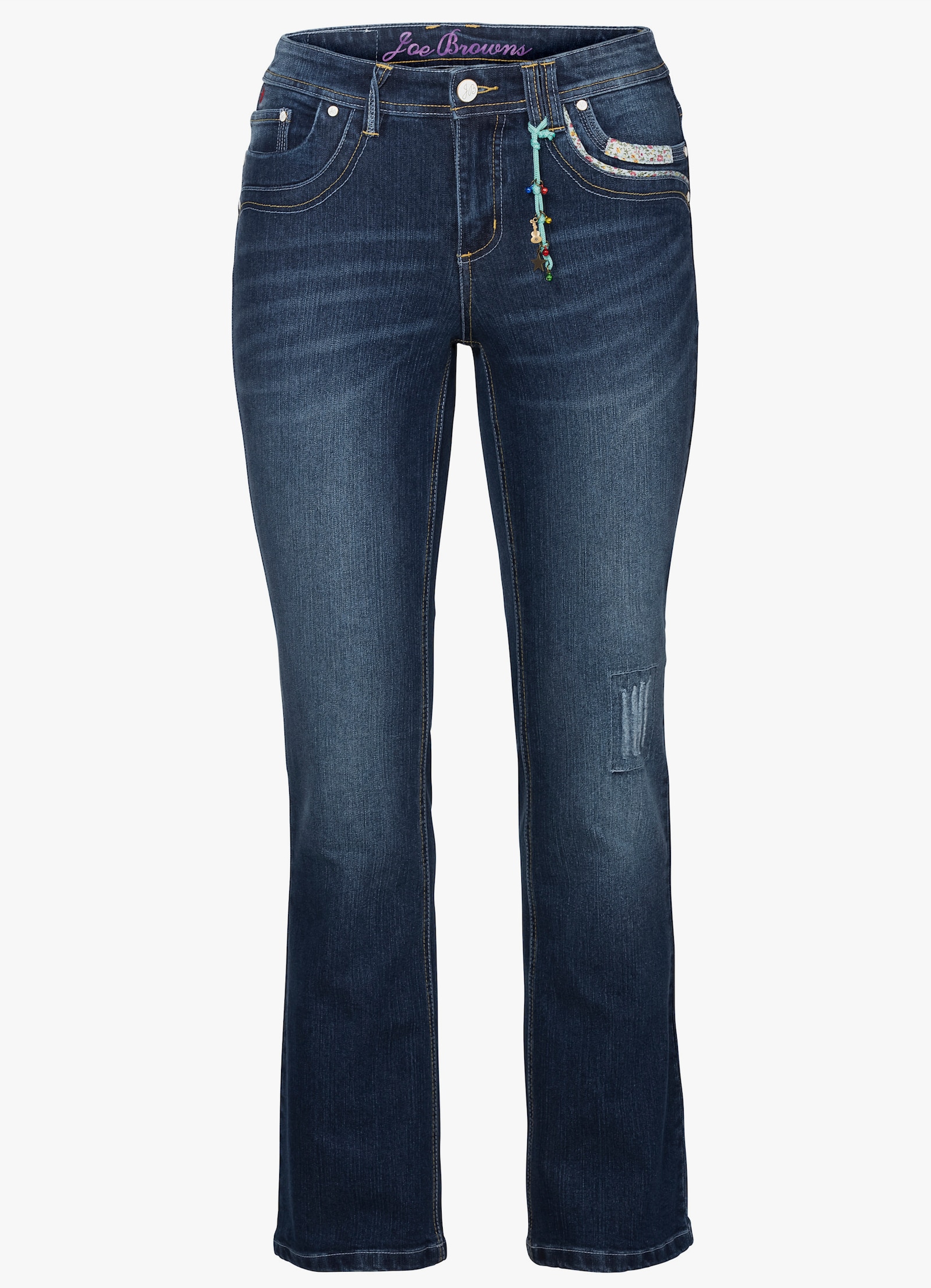 sheego by Joe Browns Bootcut-Jeans im Used-Look - dark blue denim