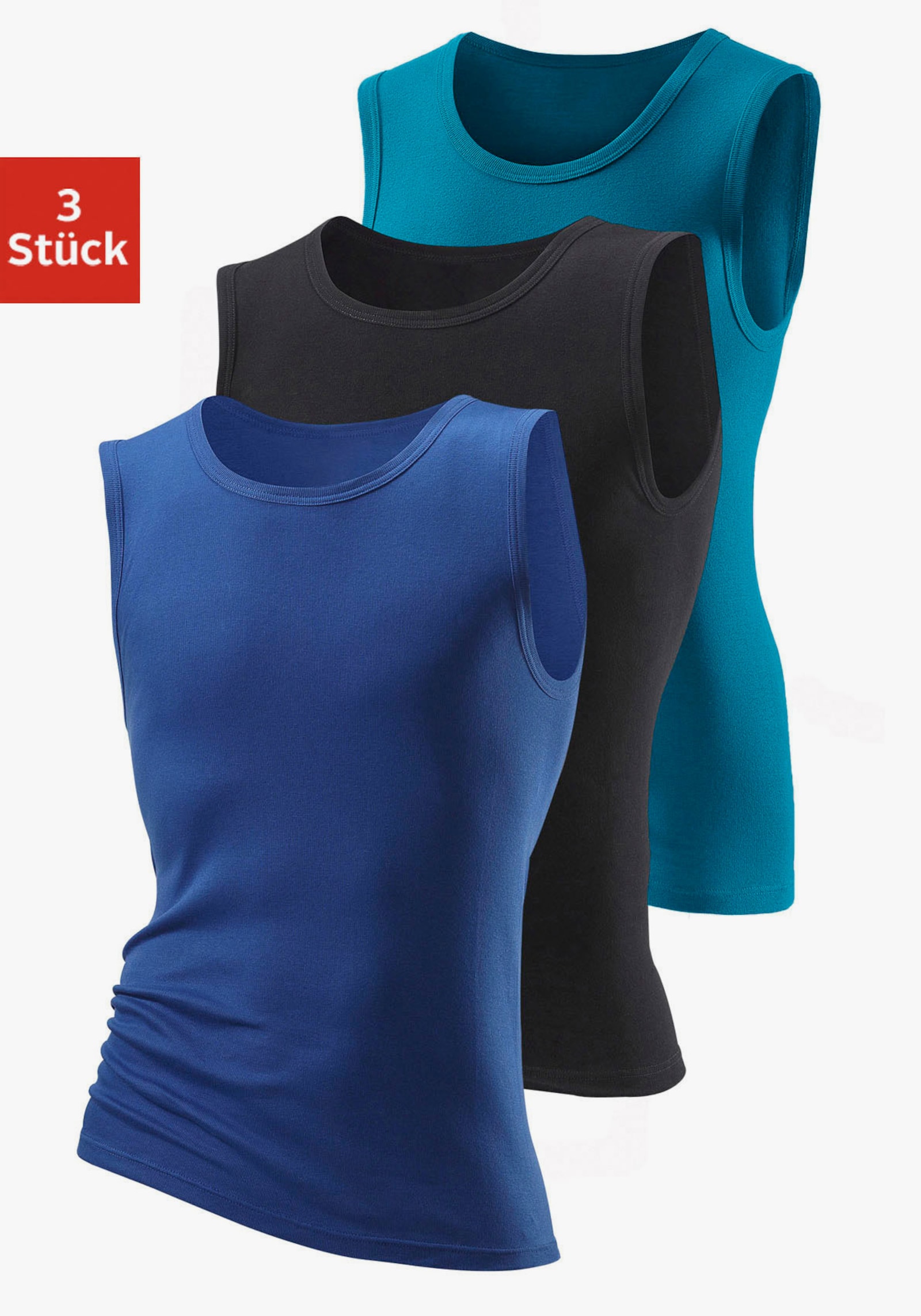 H.I.S Muscleshirt - royalblau, schwarz, petrol