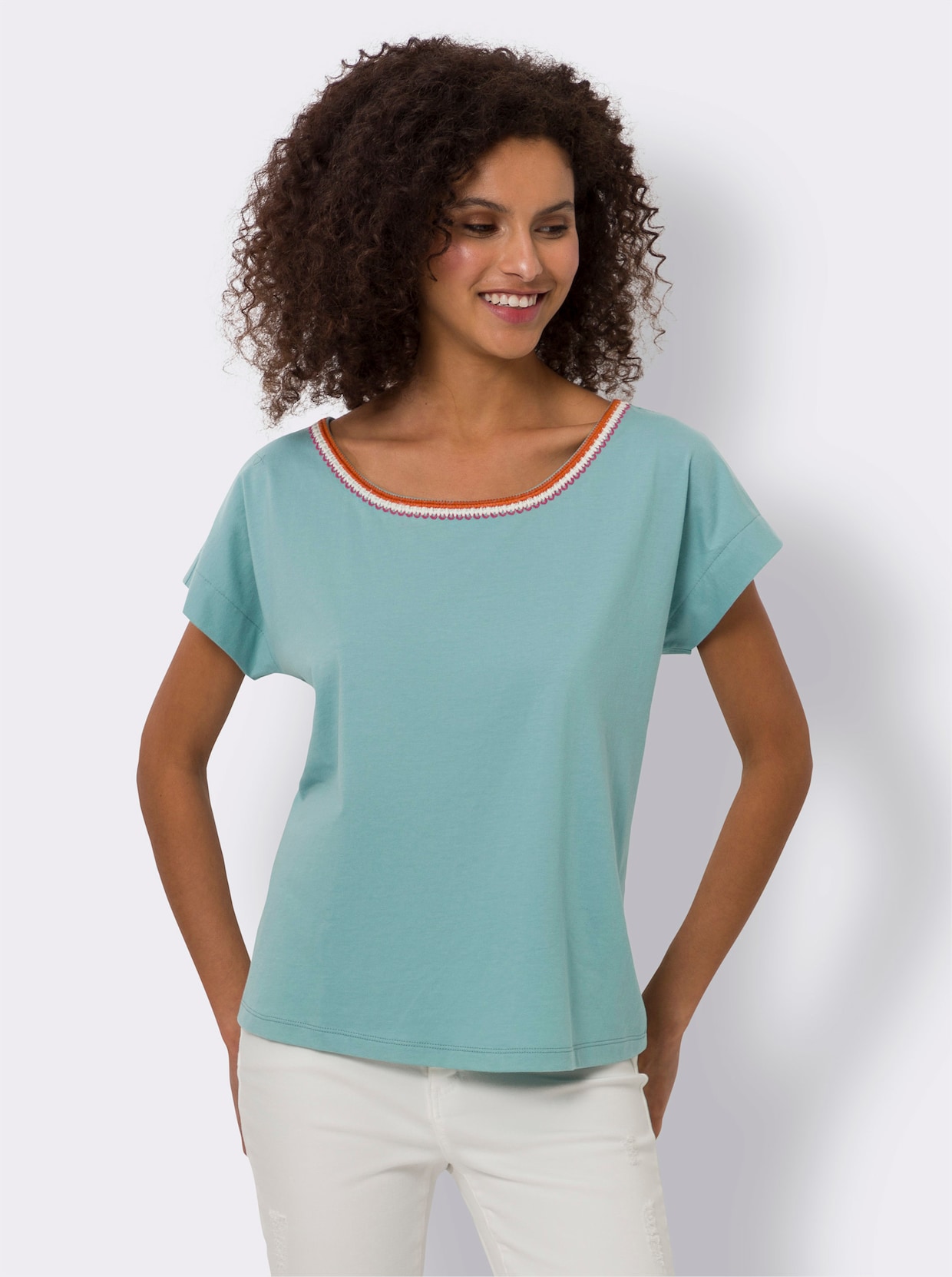 heine Shirt met ronde hals - salie