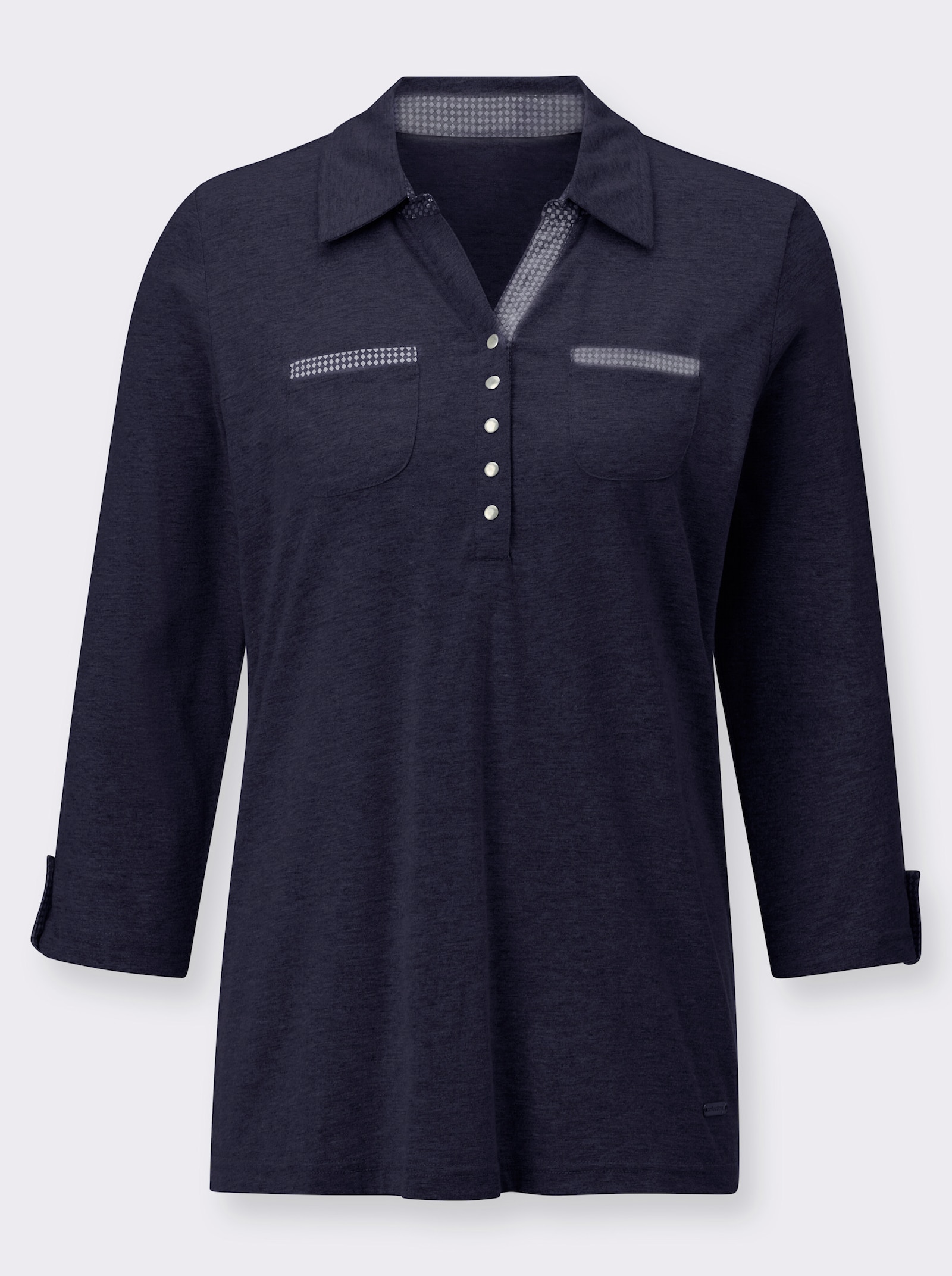 Poloshirt met drukknoopsluiting - marine