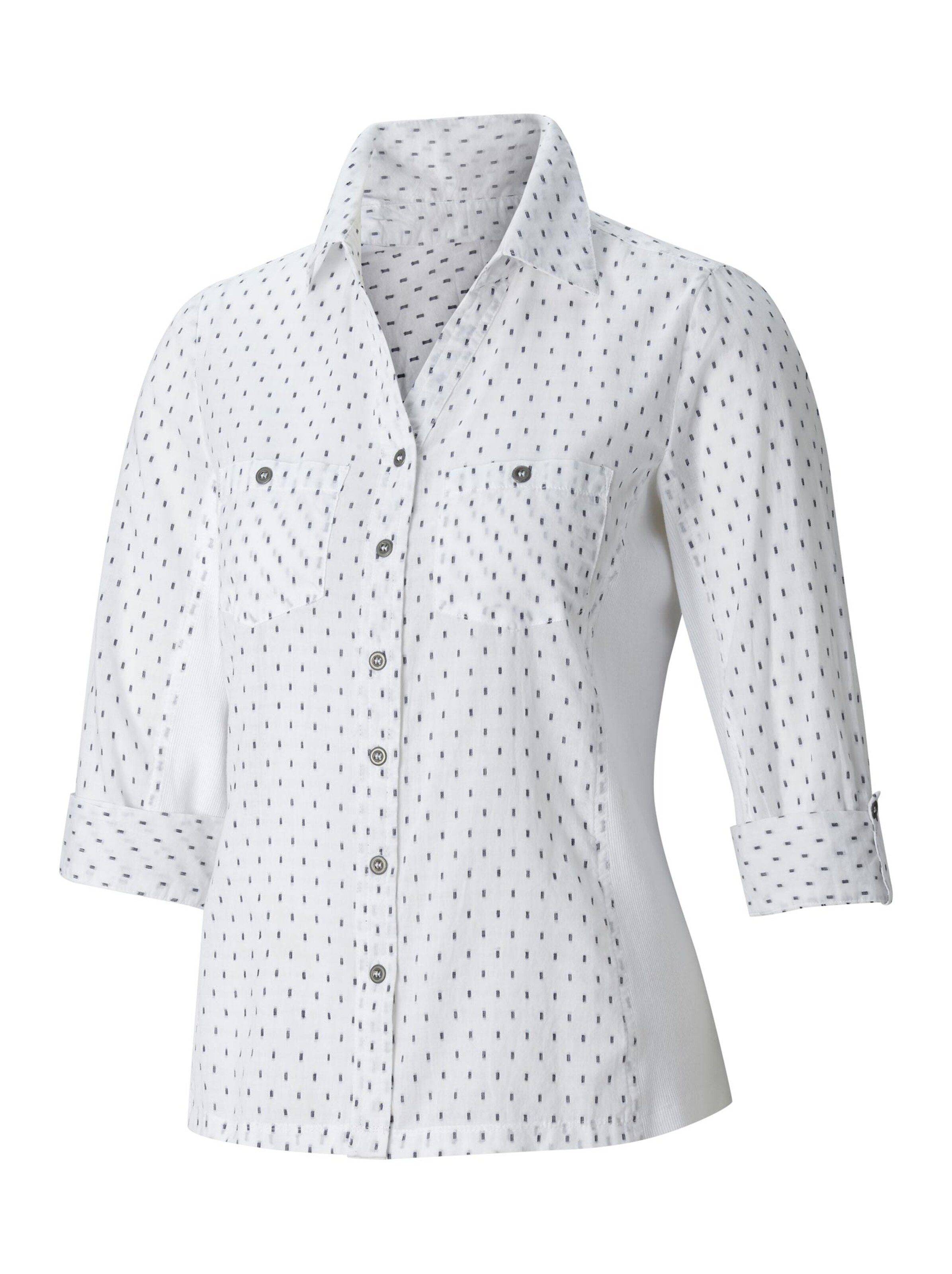 Collection L Hemdbluse - weiß-getupft