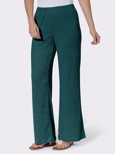 Comfortblouse van crinklemateriaal - petrol