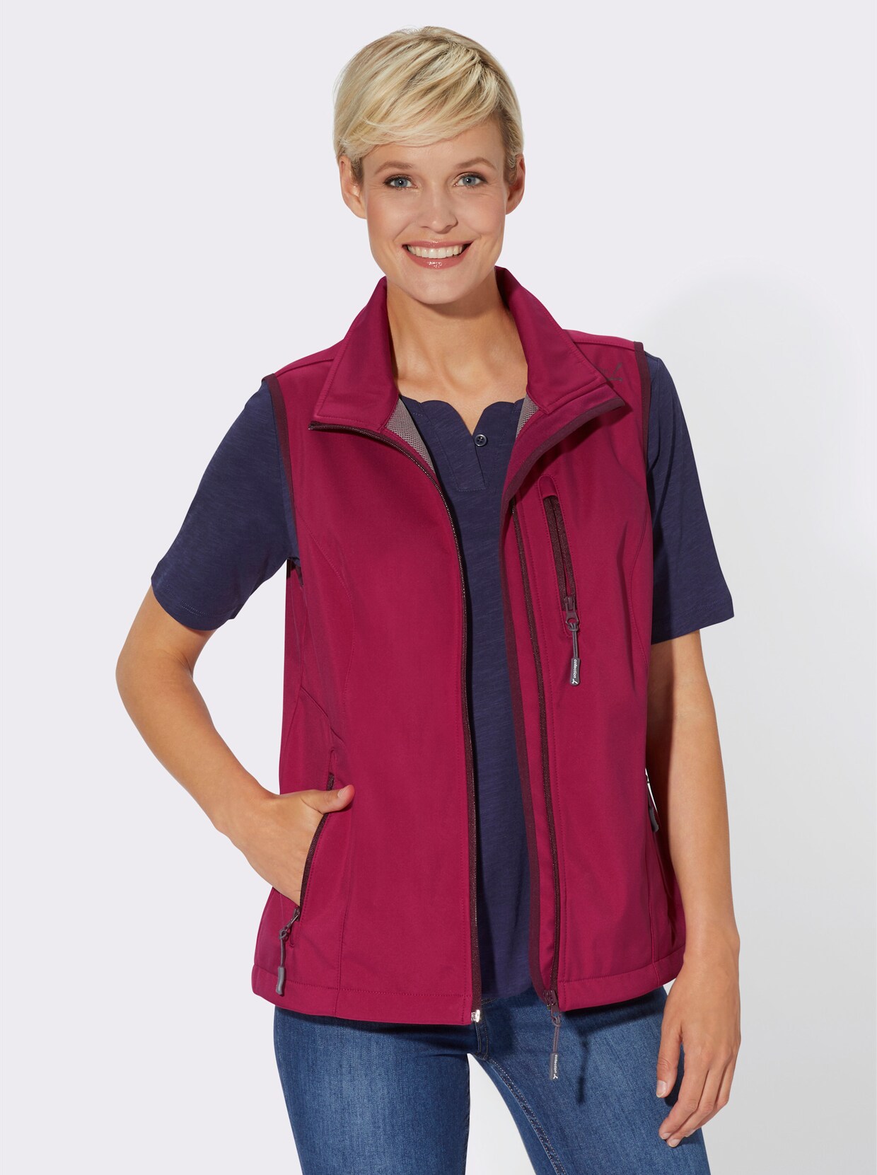 Softshell-gilet - framboos