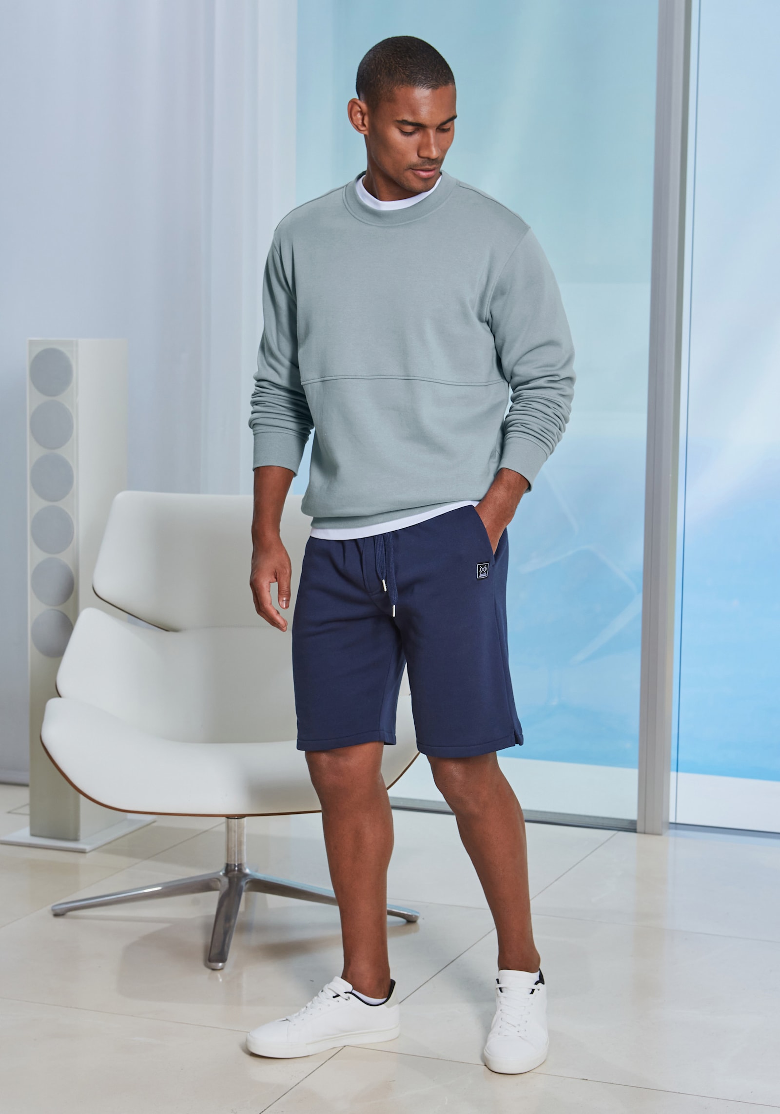 John Devin Sweatshirt - blaugrau