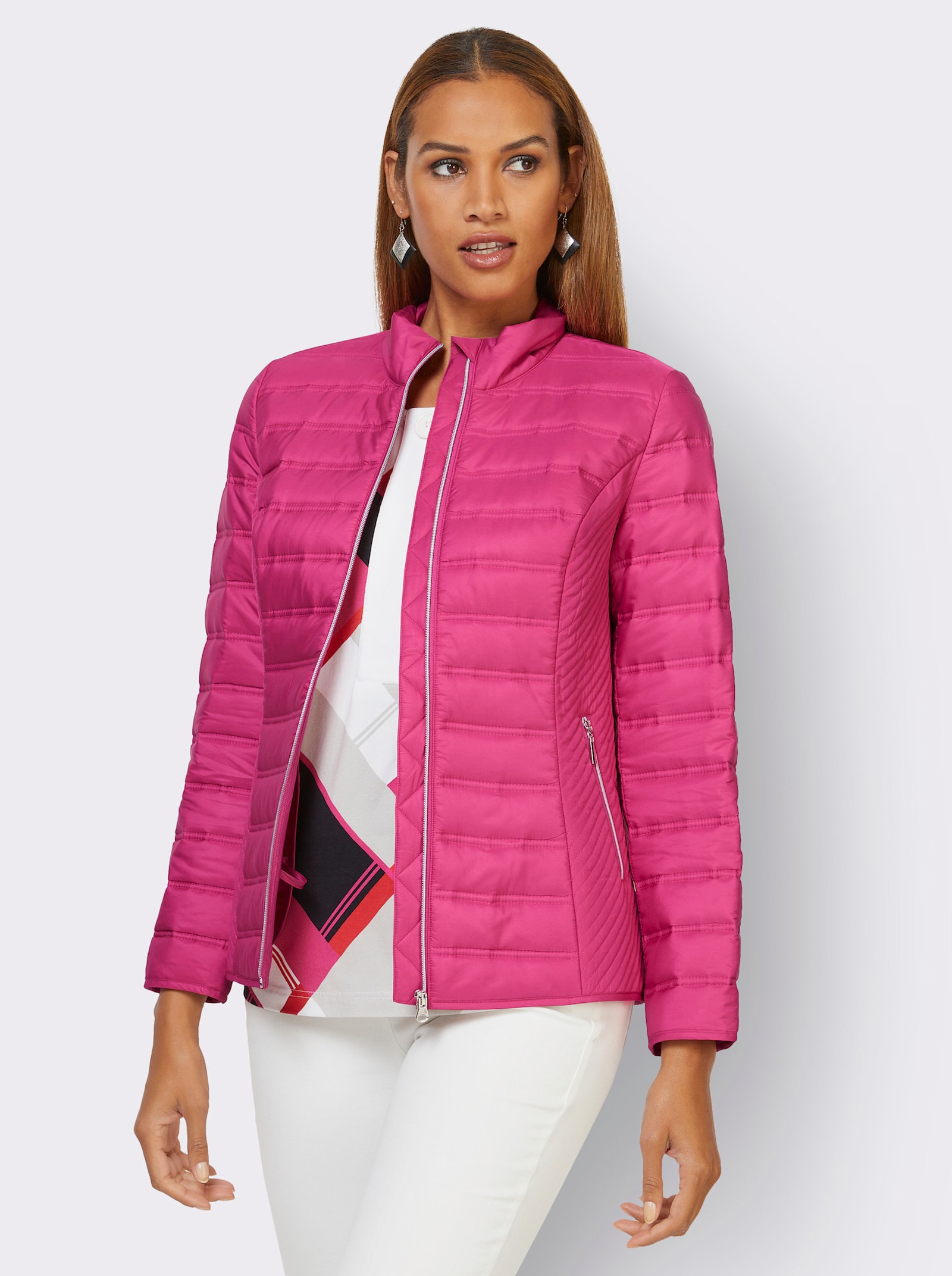 Steppjacke mit leichter Wattierung - fuchsia