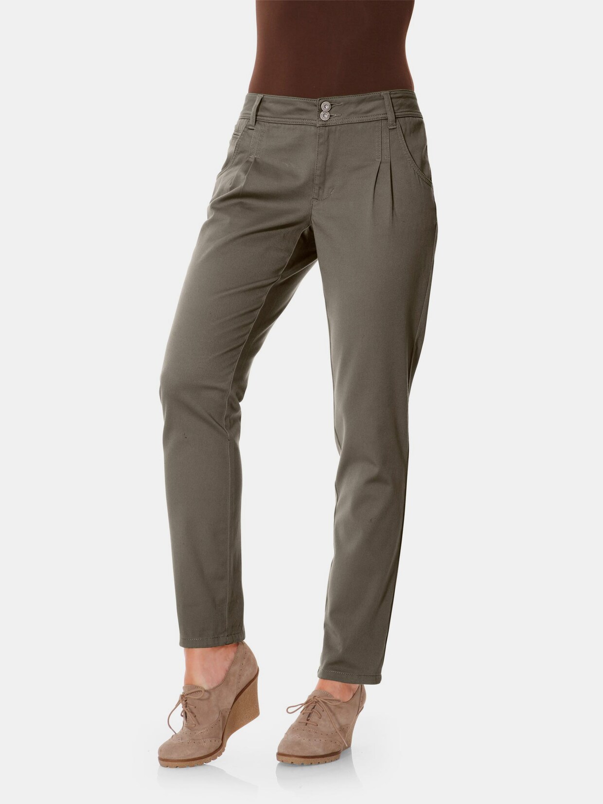 Linea Tesini Chino-Hose - oliv