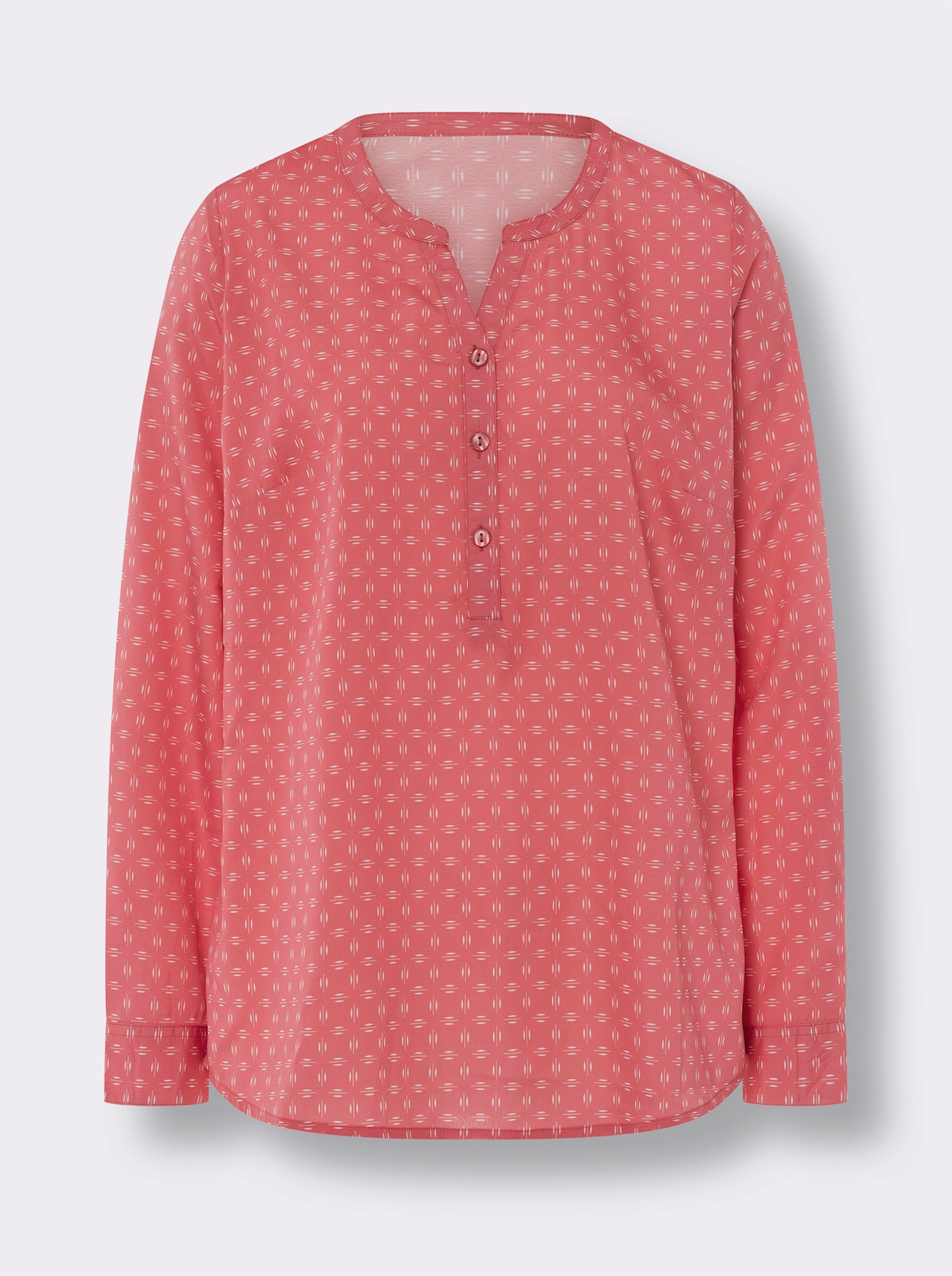 Comfortabele blouse - koraal/wit geprint