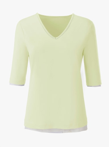 Shirt met V-hals - pistache