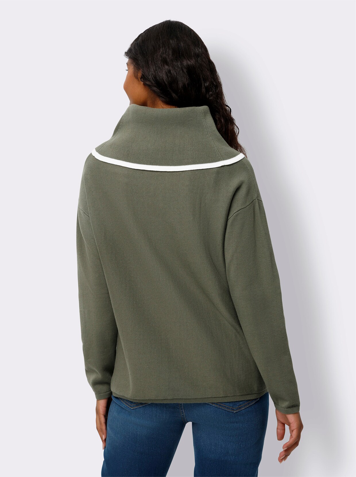 heine Langarm-Pullover - khaki
