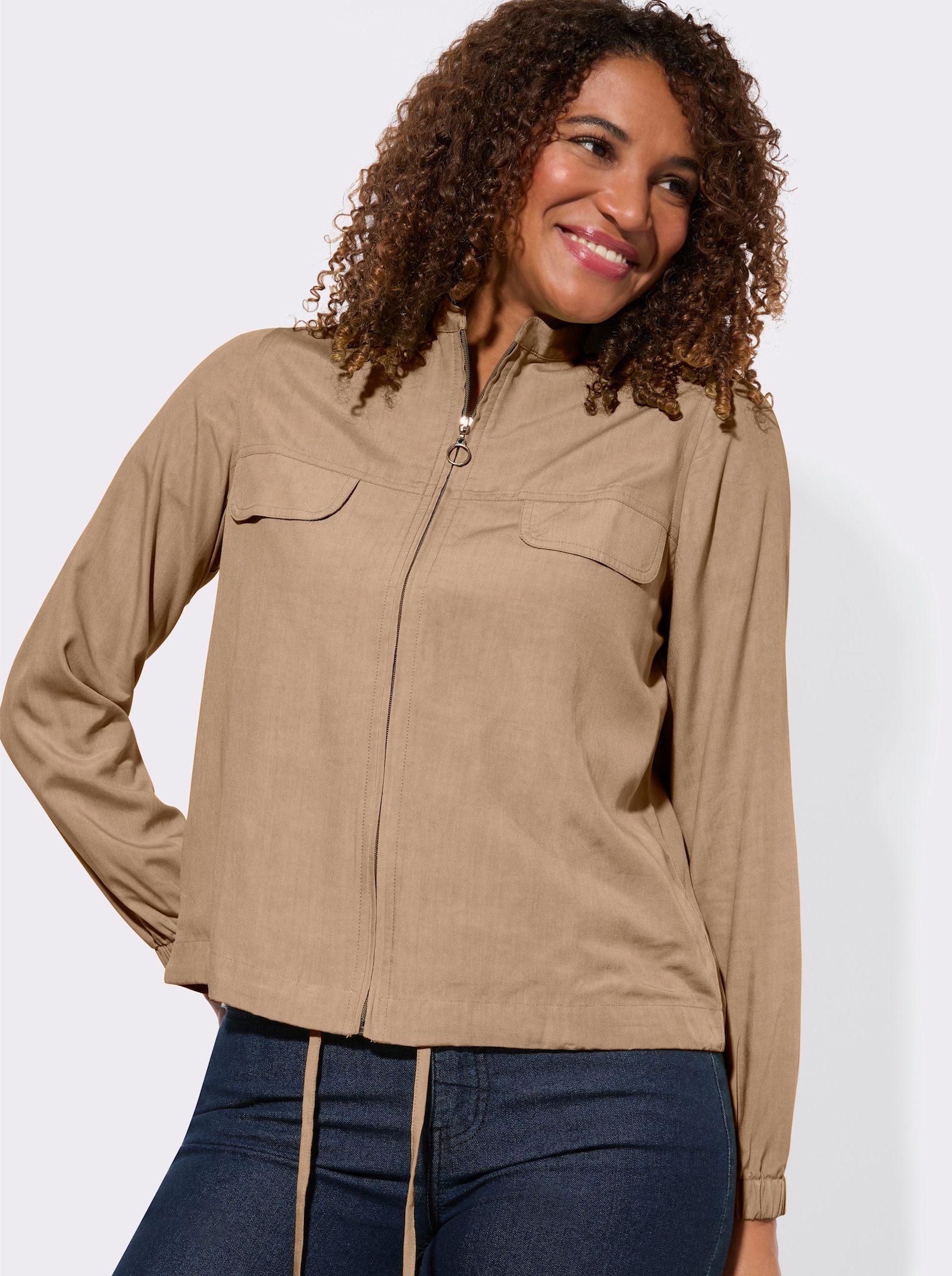 Blusenjacke in Oversize-Form - camel