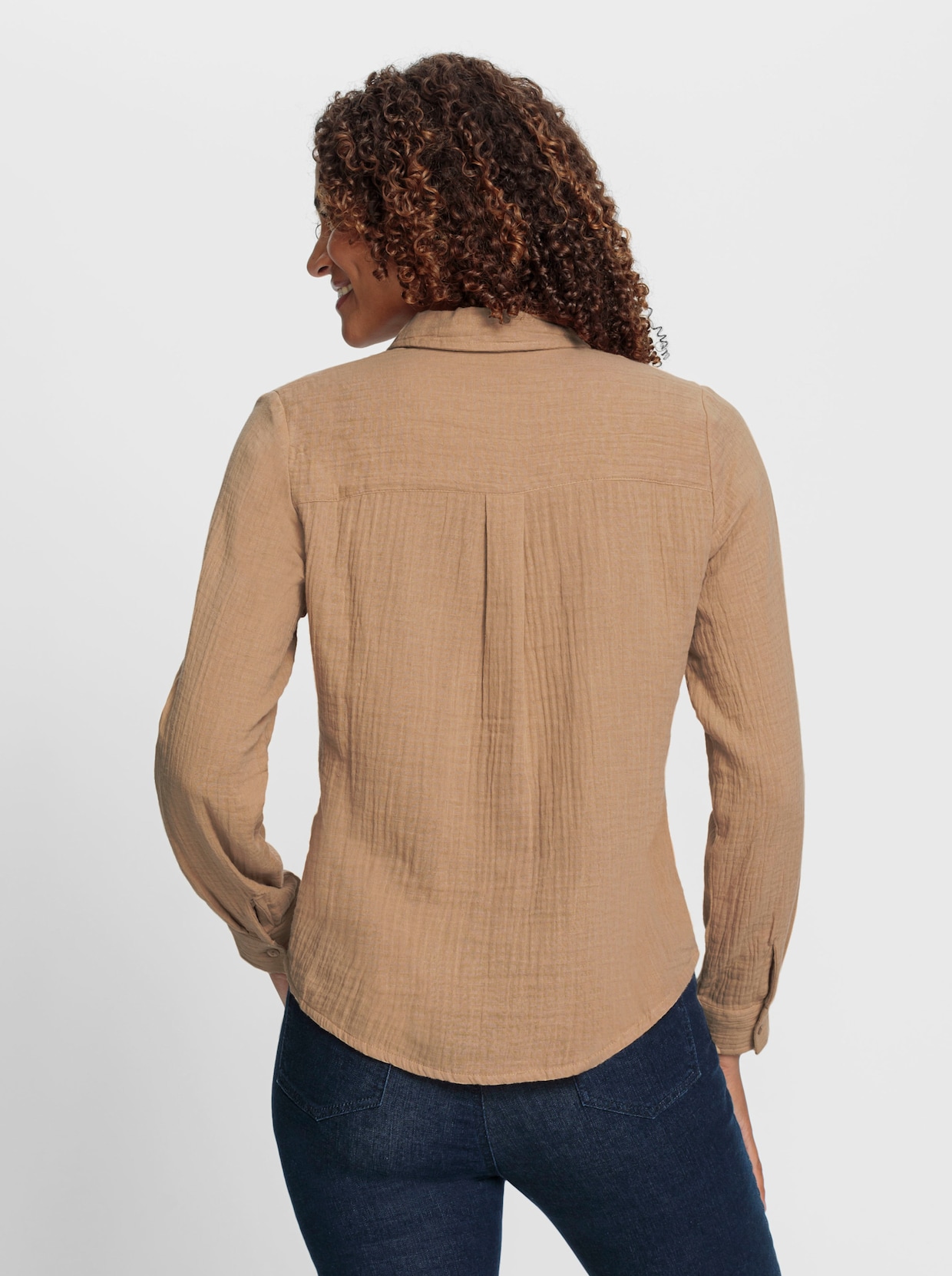 Katoenen blouse - camel
