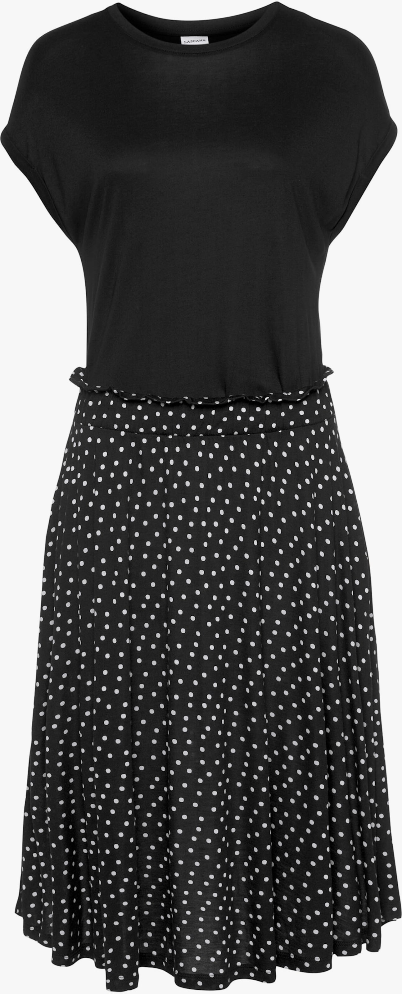 Beachtime Jerseykleid - schwarz-gepunktet-bedruckt