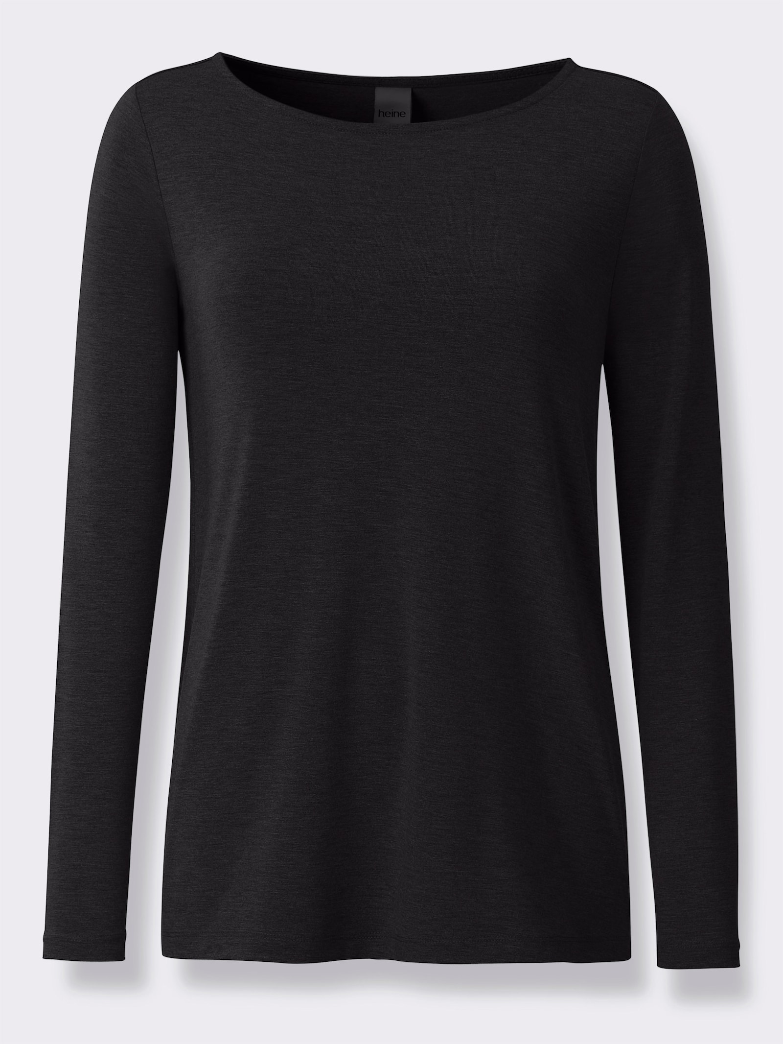 heine Rundhalsshirt in A-Form - schwarz