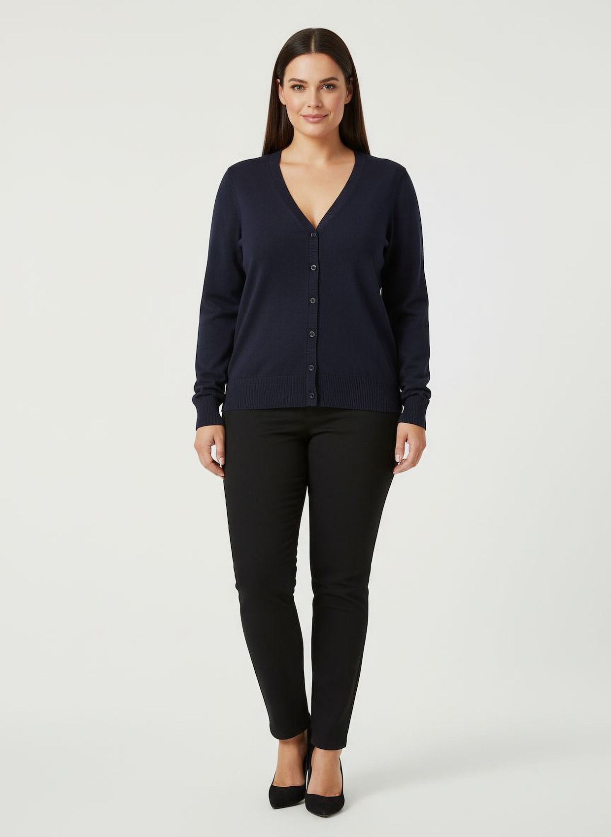 Strickjacke mit V-Ausschnitt - marine