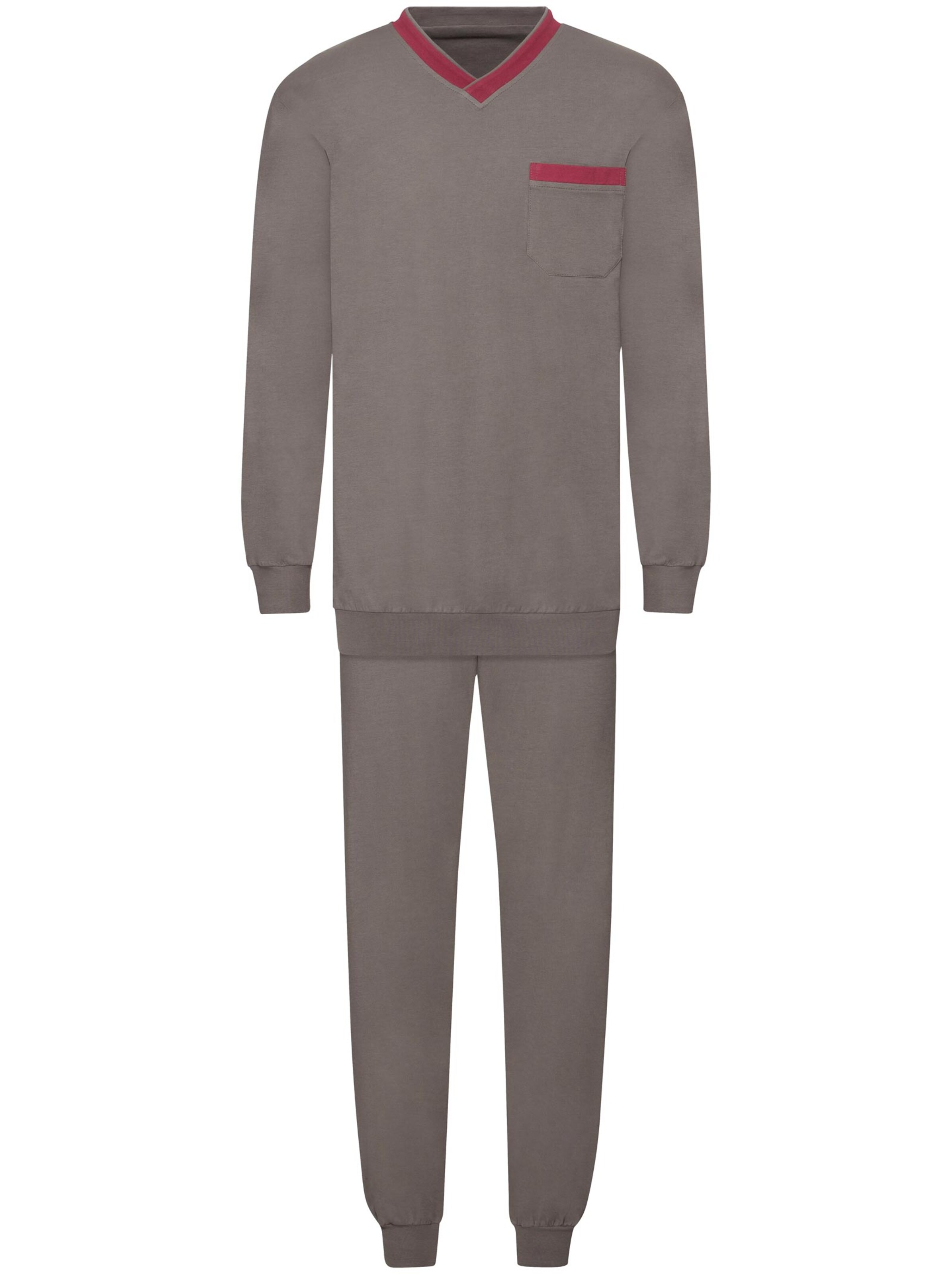 KINGsCLUB Schlafanzüge - bordeaux + taupe
