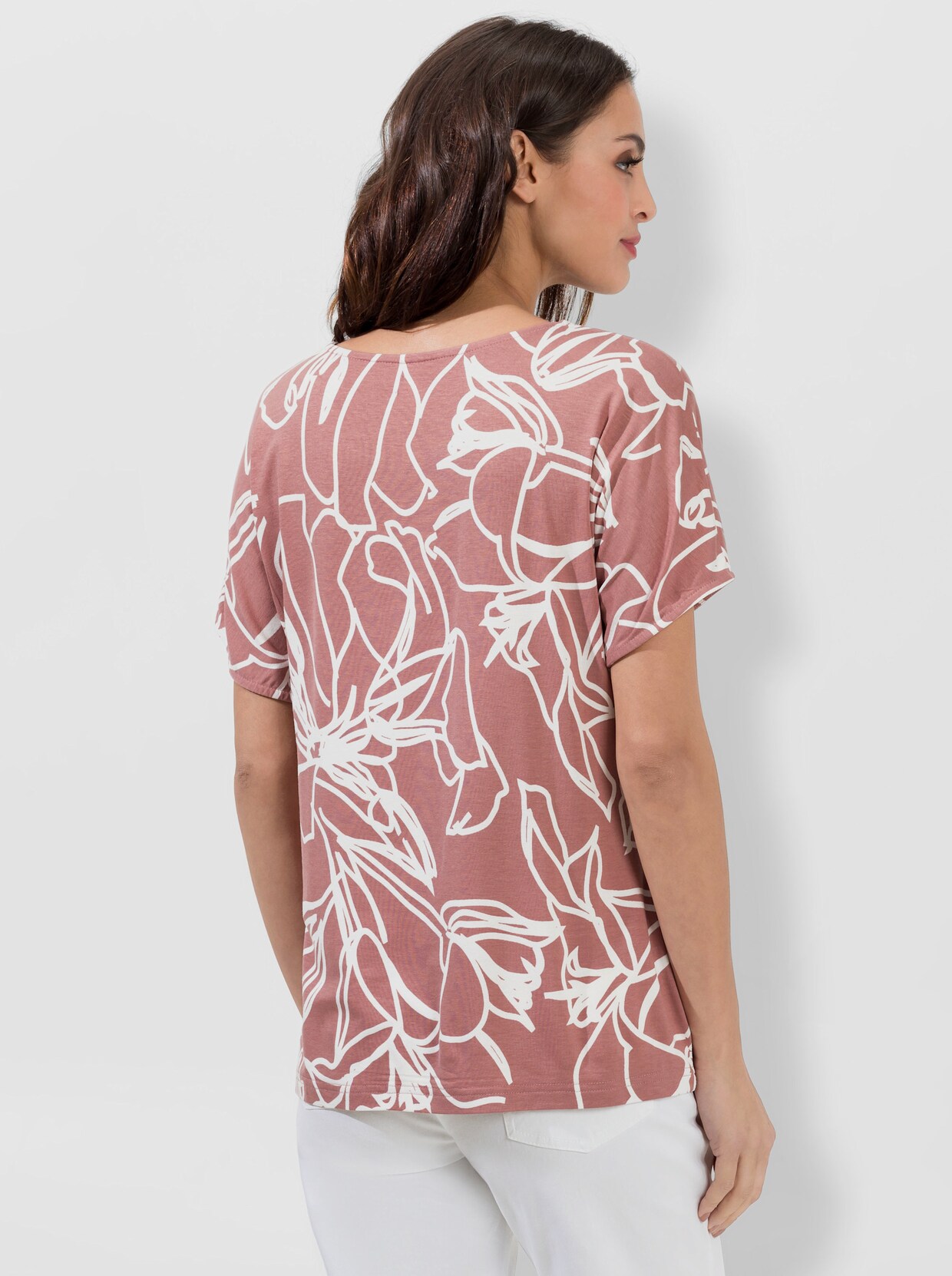 Shirt met print - rozenhout/ecru bedrukt