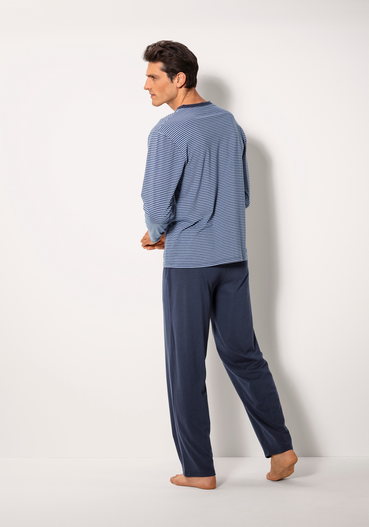 Pyjama - blau-marine, grau-anthrazit