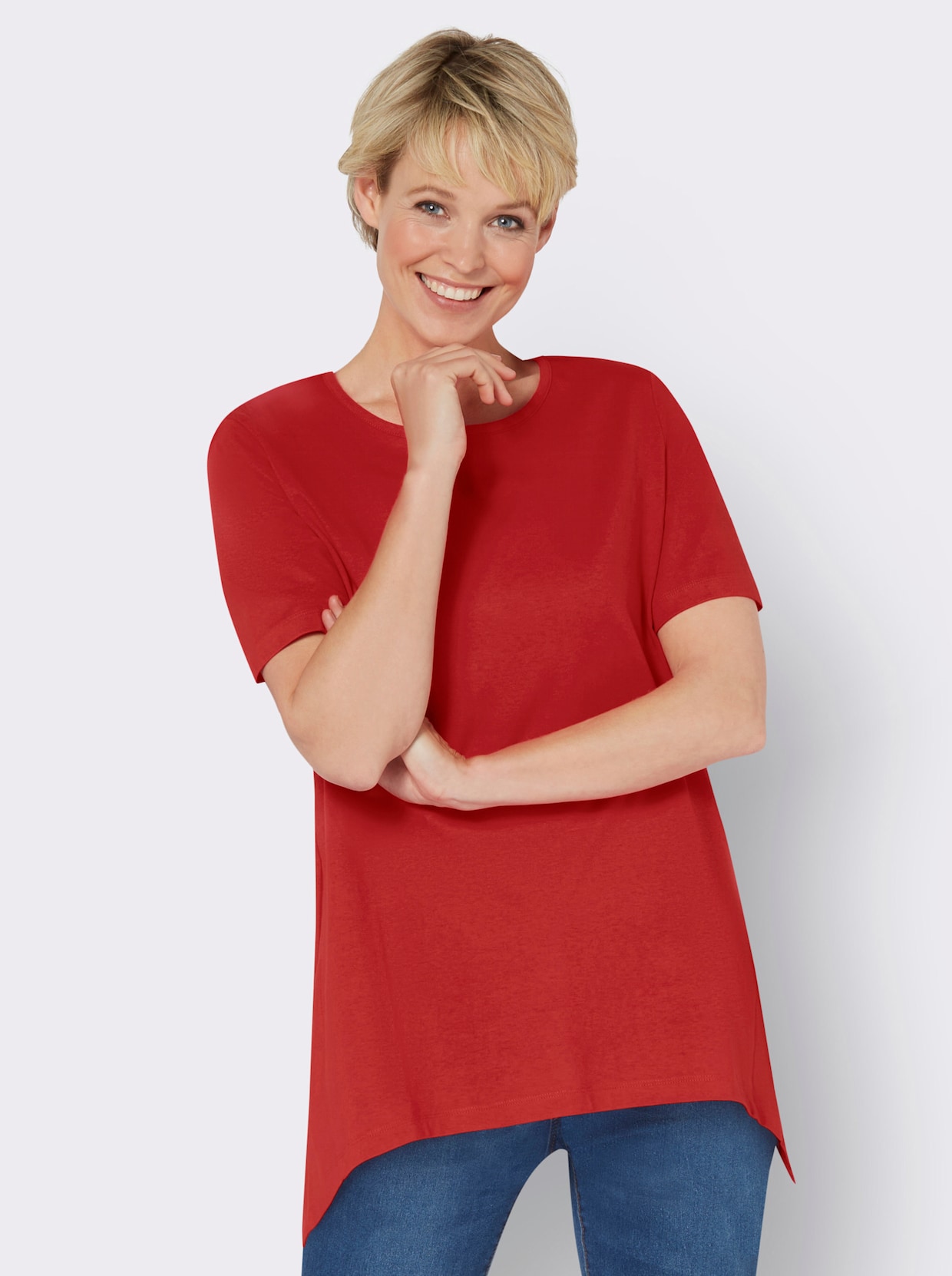 Puntig shirt - rood