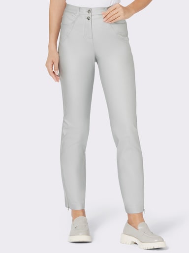 Hose mit Reißverschluss am Saum - silberfarben